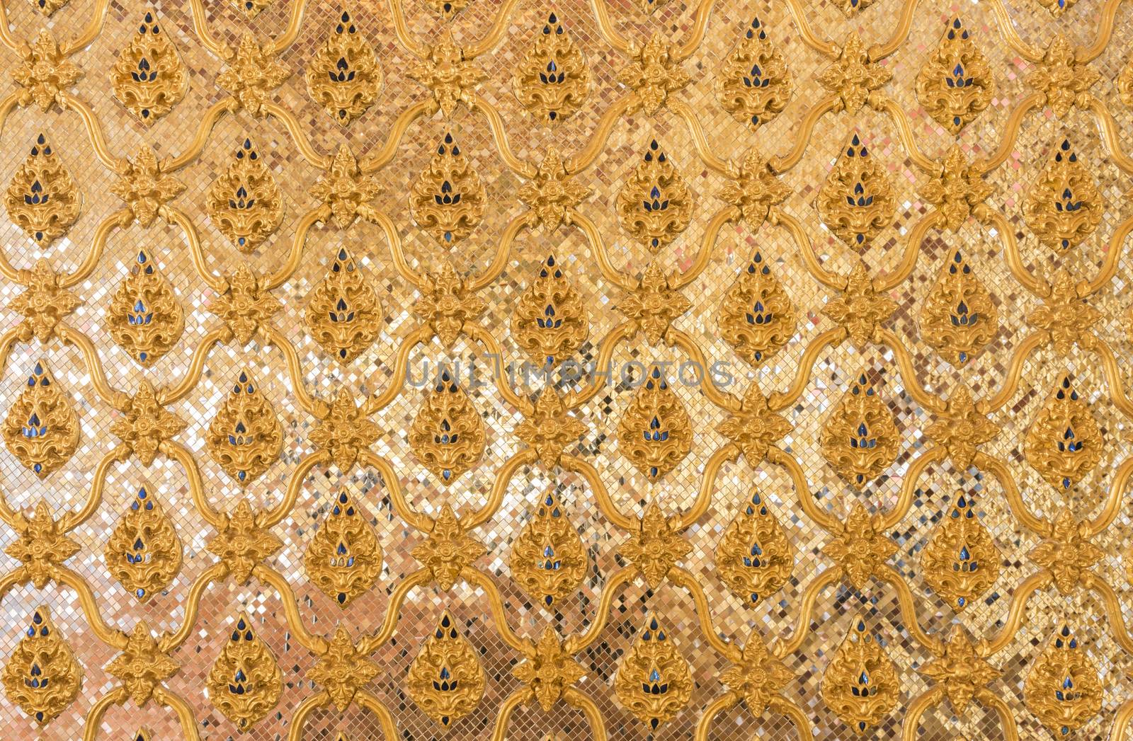 Thailand gold striped wall