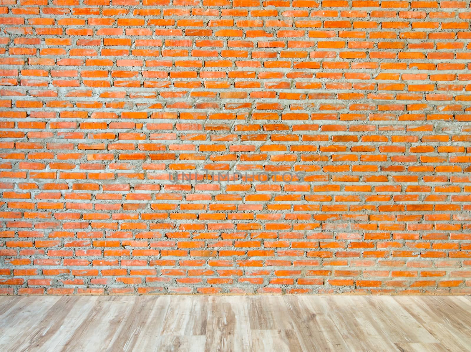 room interior vintage with  brick wall and wood floor background
