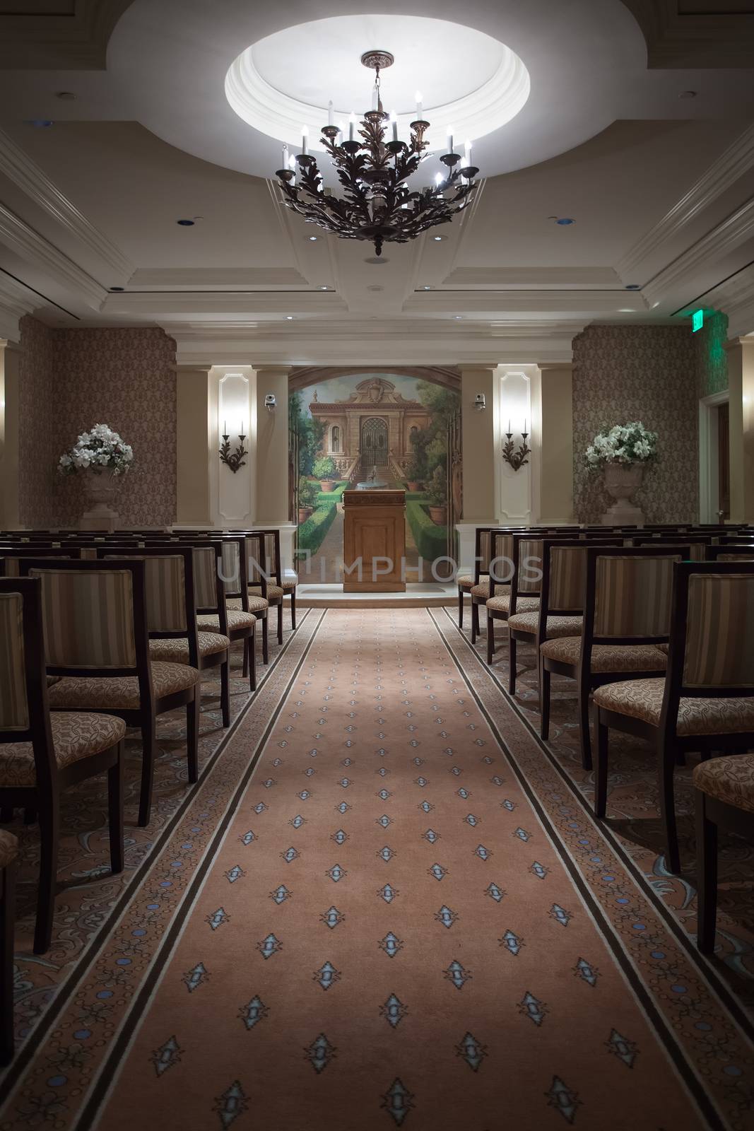 view of nice wedding ceremony hall interior