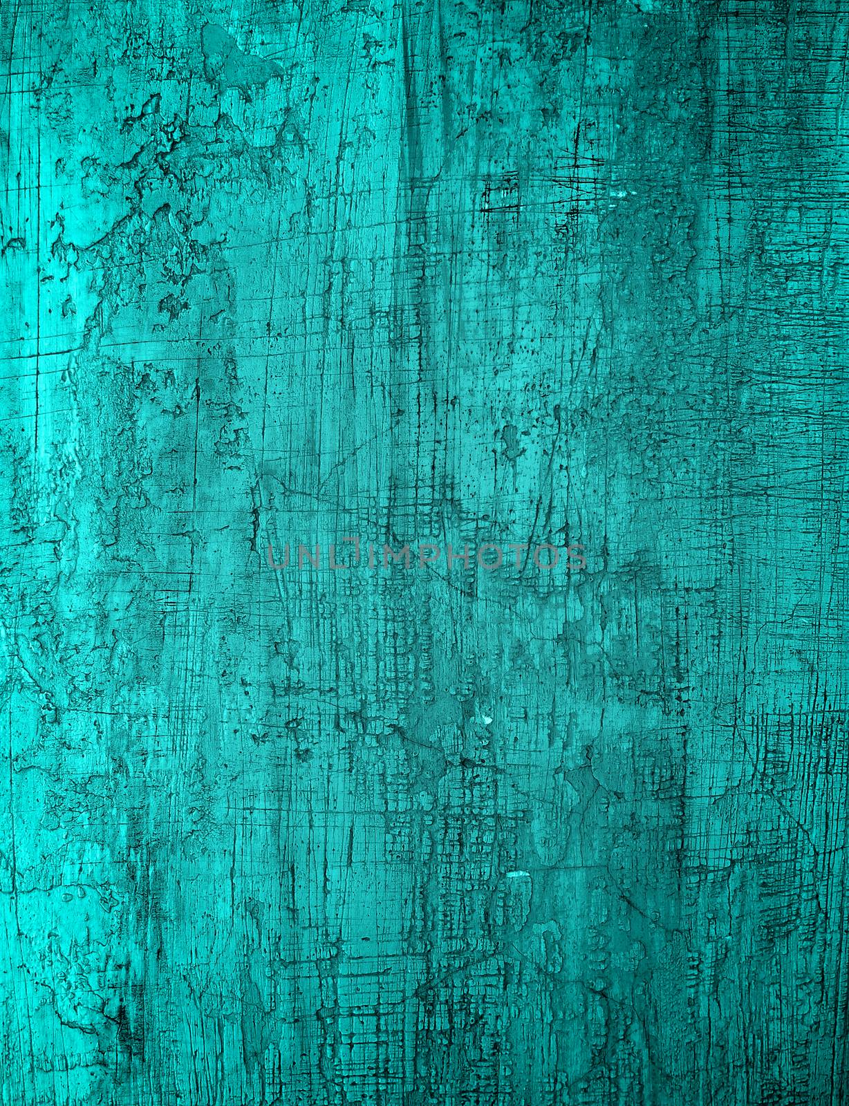 Turquoise and Grey Obsolete Cement Wall Background closeup. Vertical View