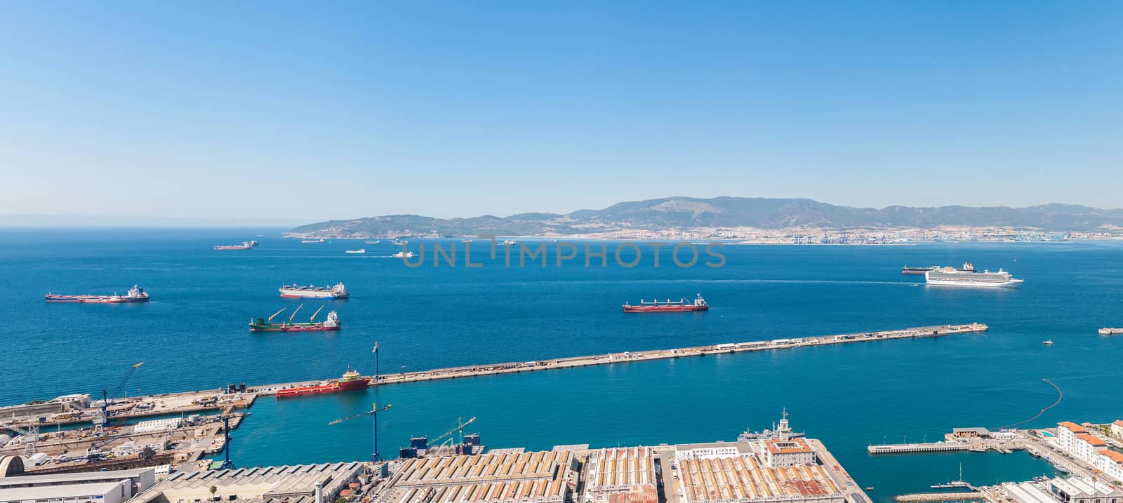 Panoramic view over the Strait of Gibraltar by mkos83
