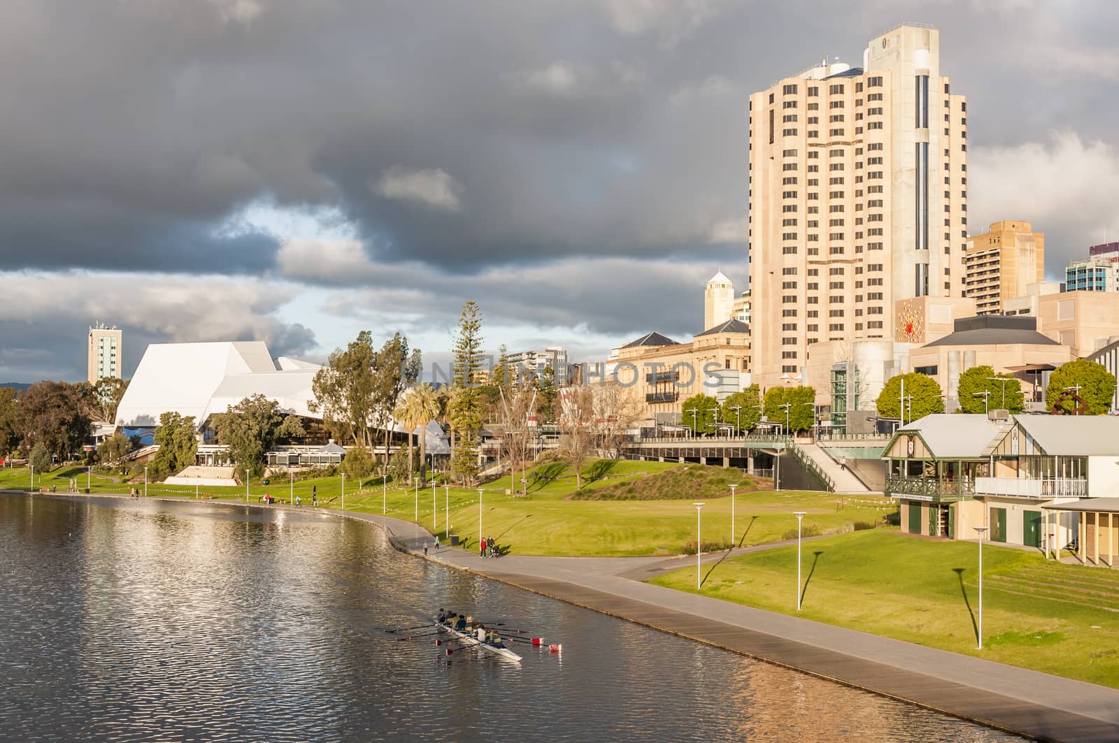 View of the Riverbank Precinct of Adelaide in South Australia in daytime