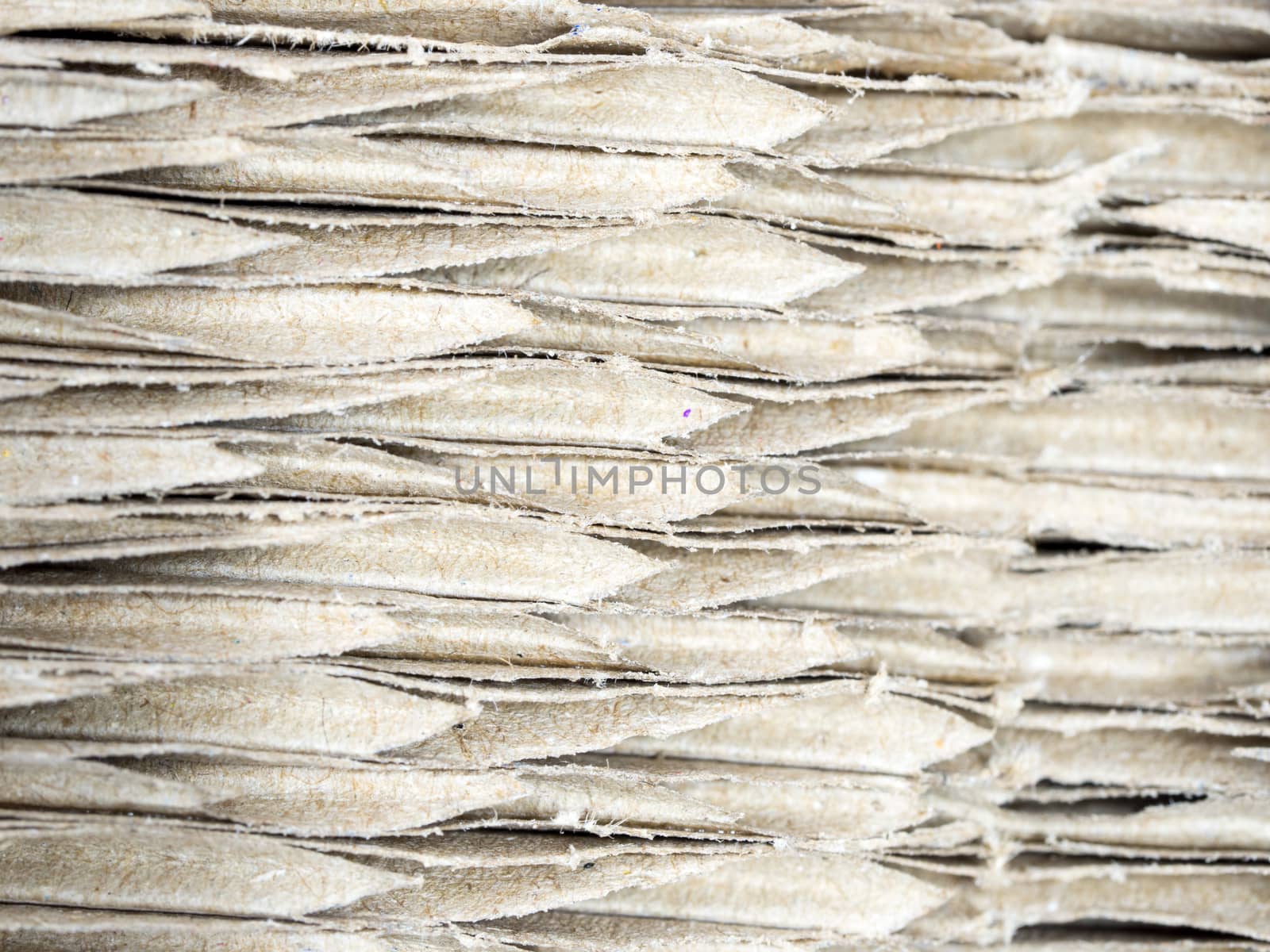 close up brown corrugated cardboard, abstract background and texture