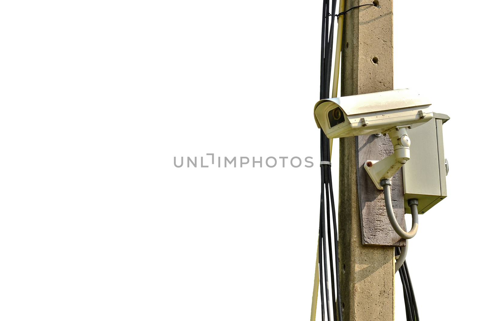 closed circuit camera on white  background