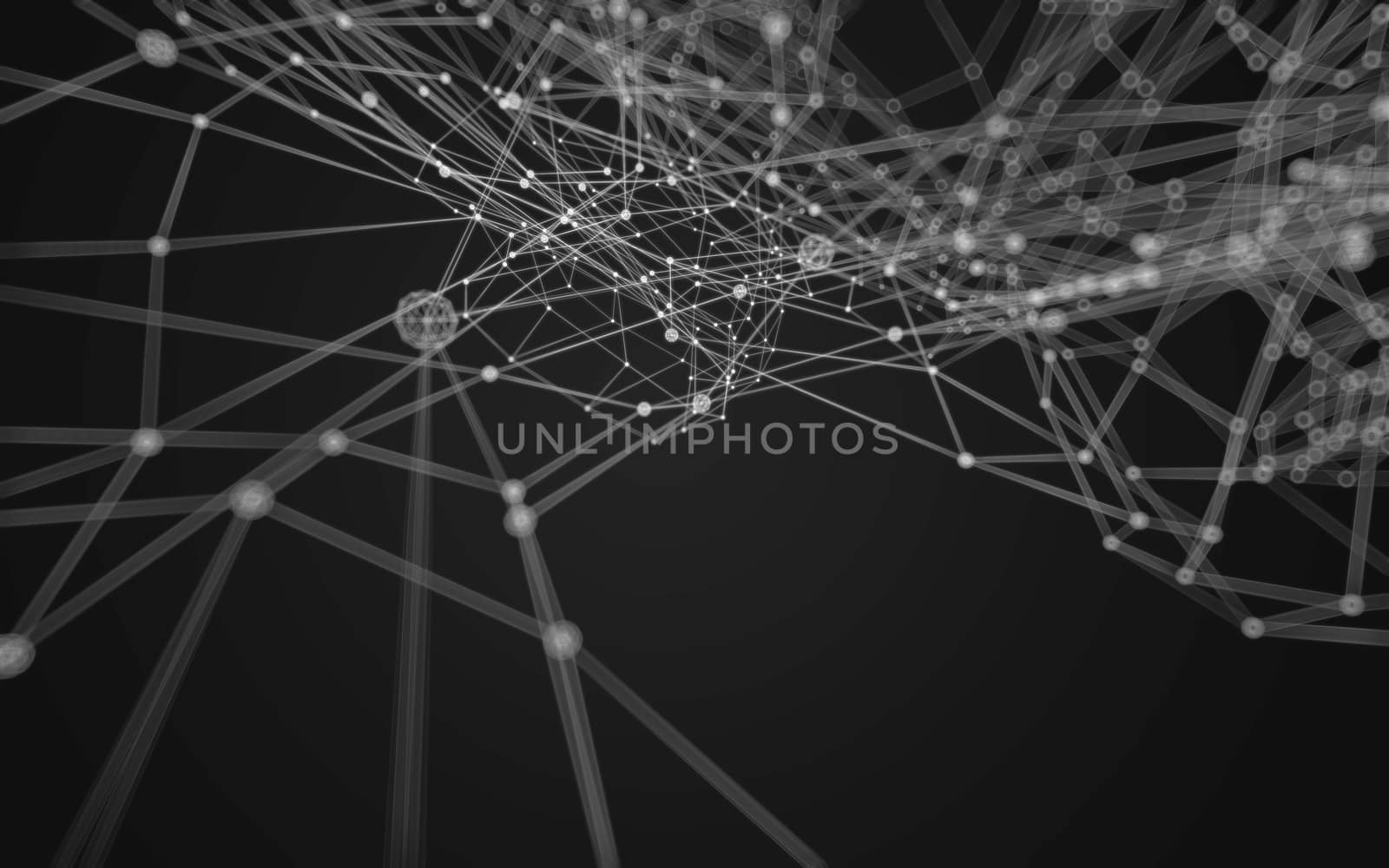 Abstract polygonal space low poly dark background  by teerawit