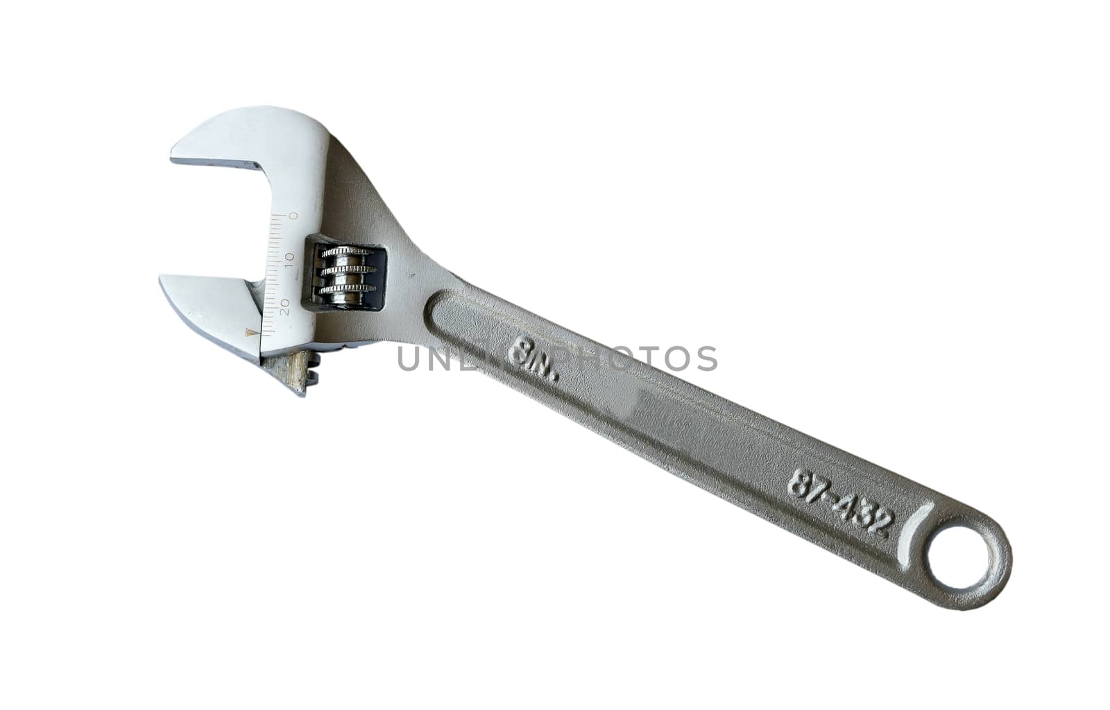 Adjustable wrench isolated on white background by suthee