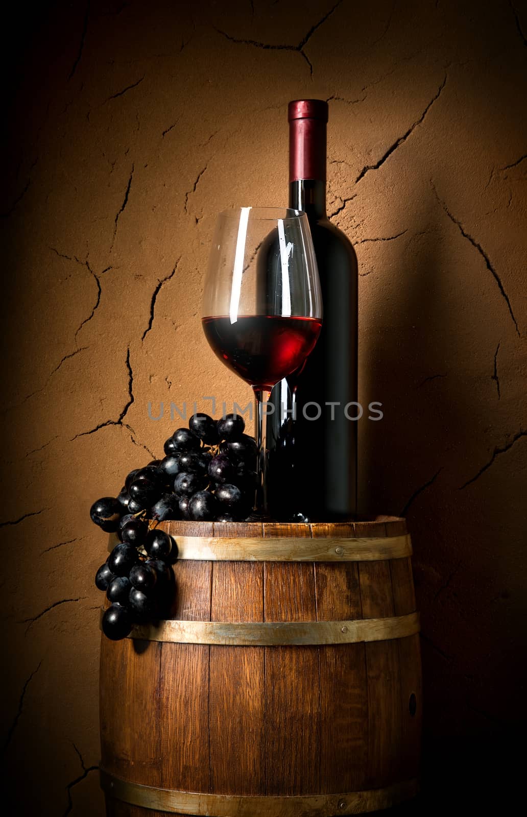 Wine on barrel in cellar by Givaga
