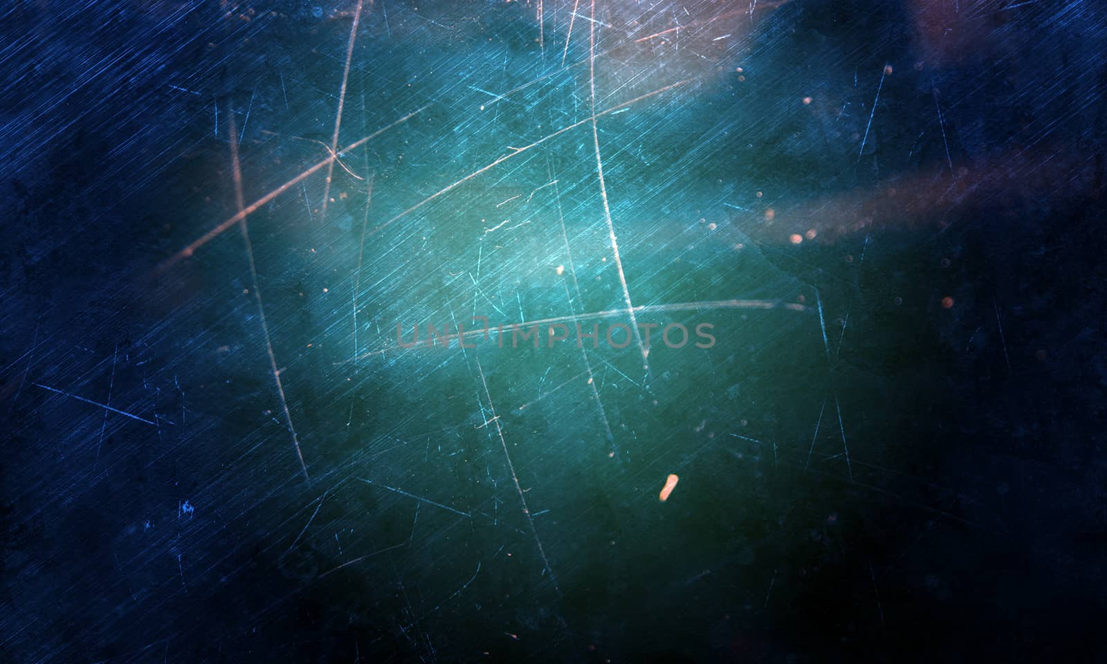 Abstract blue background with scratches and light