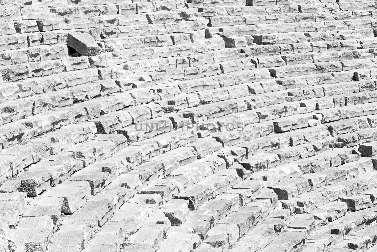 in   turkey    europe    aspendos the old theatre abstract texture    of step and gray