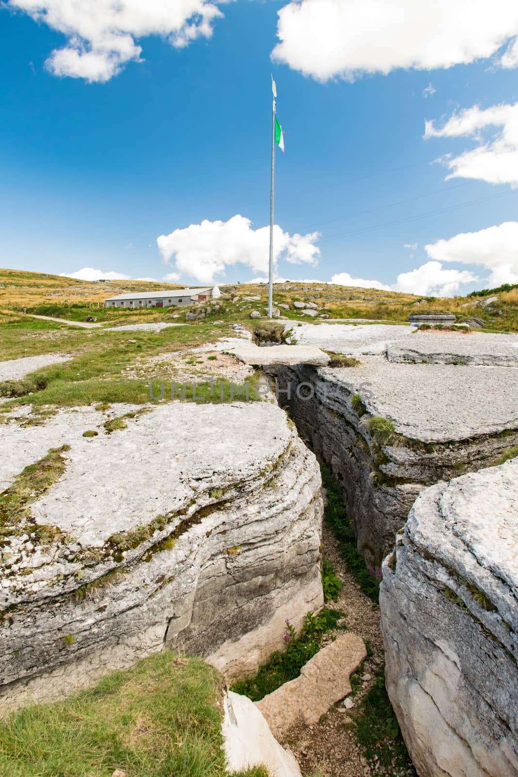 Trench dug in the rock dating back to World War I by Isaac74