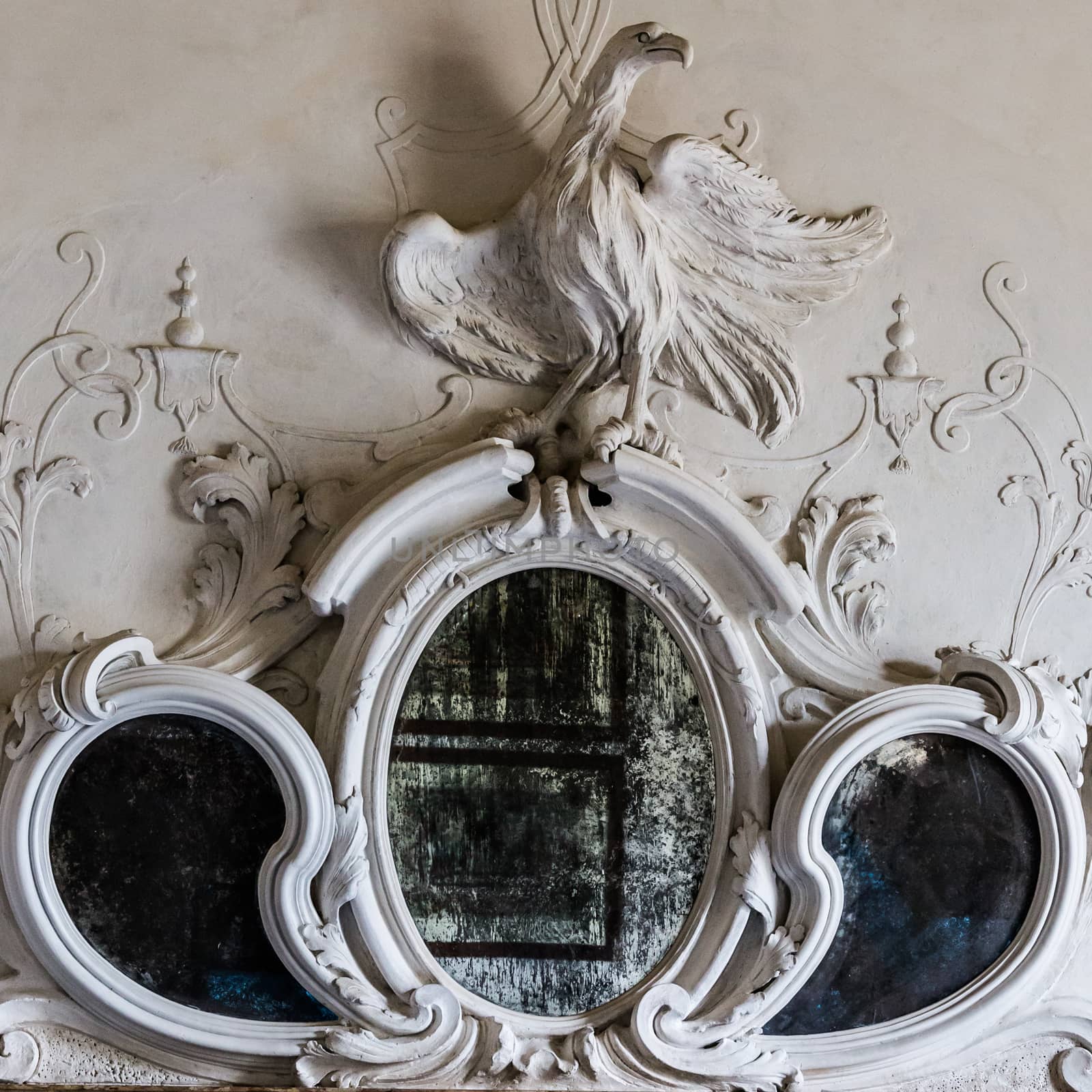 Ornamental mirror above the fireplace of a Venetian villa. by Isaac74
