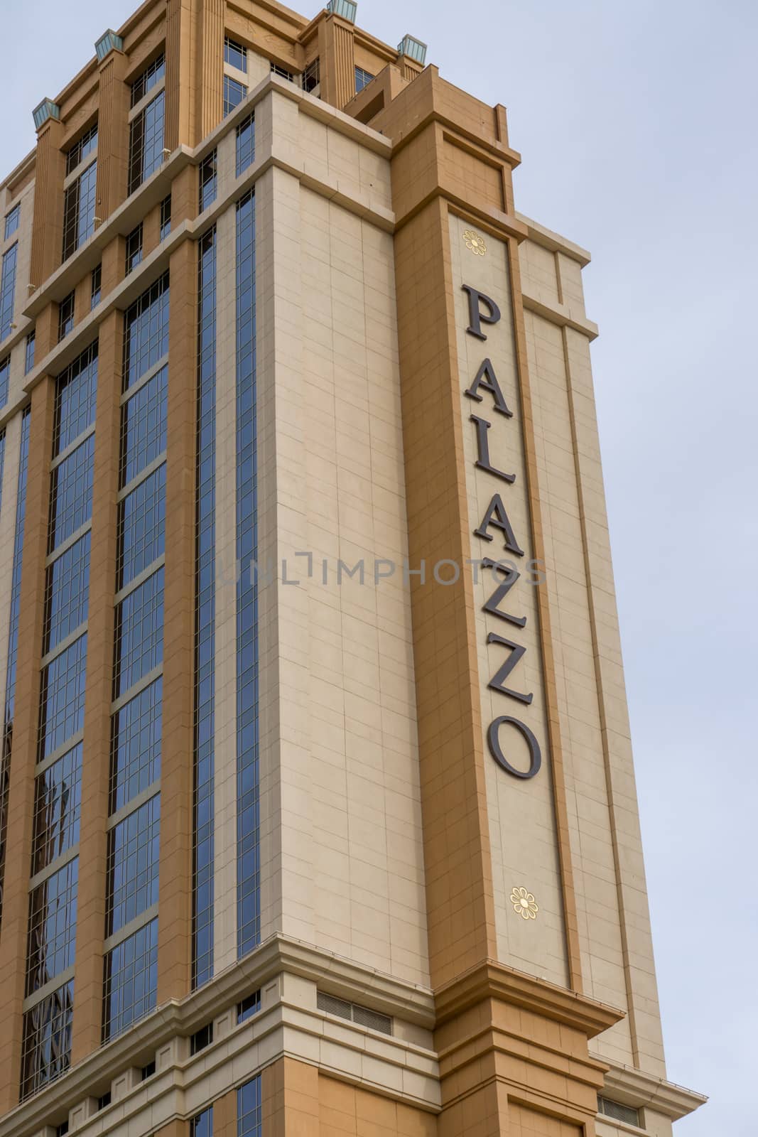 LAS VEGAS, NV/USA - FEBRUARY 14, 2016: The Palazzo hotel and casino on the Las Vegas Strip. The Palazzo is owned by the Las Vegas Sands Corporation.