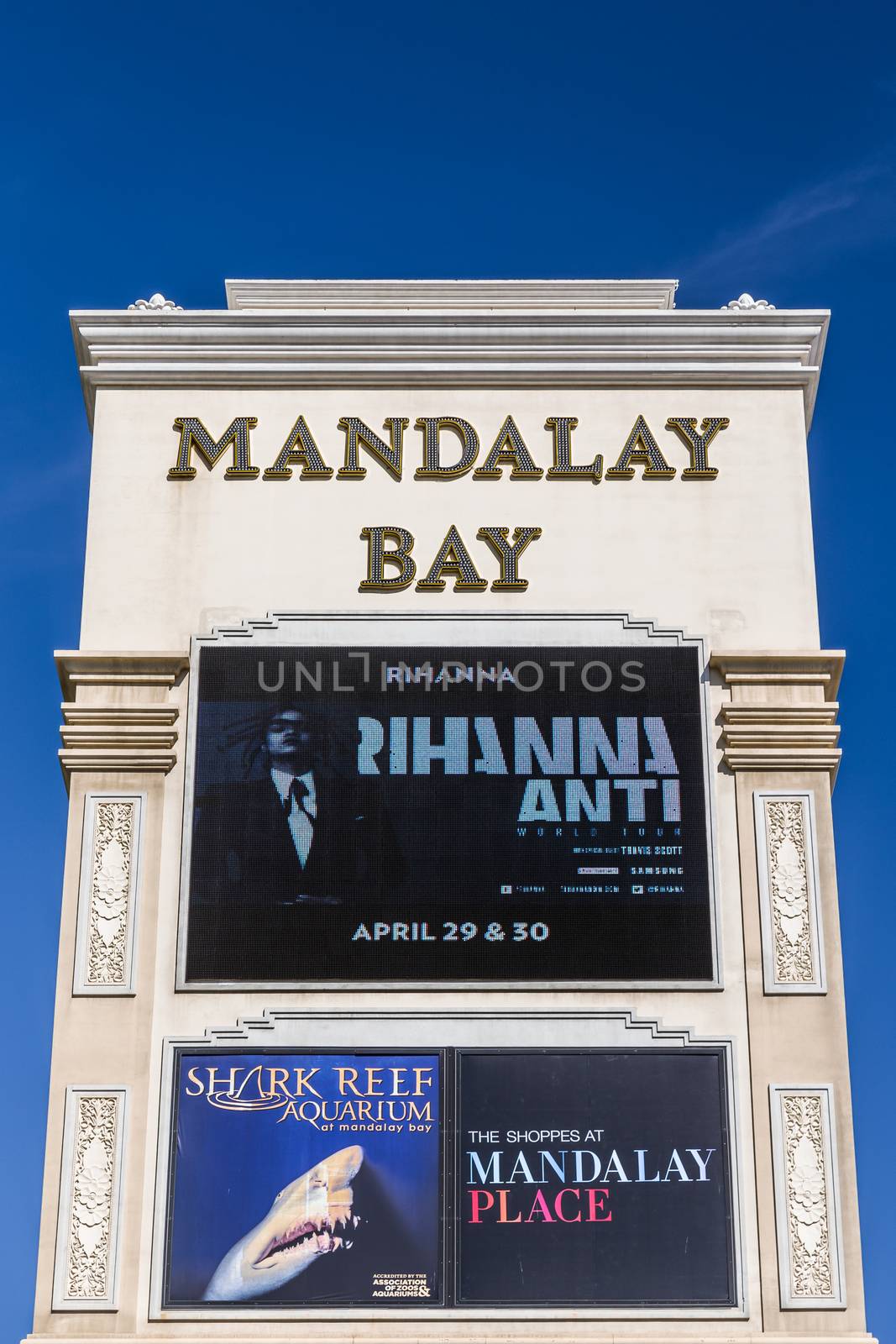 LAS VEGAS, NV/USA - FEBRUARY 15, 2016: Mandalay Bay Hotel and Casino. Mandalay Bay is on the Las Vegas Strip and is owned and operated by MGM Resorts International.