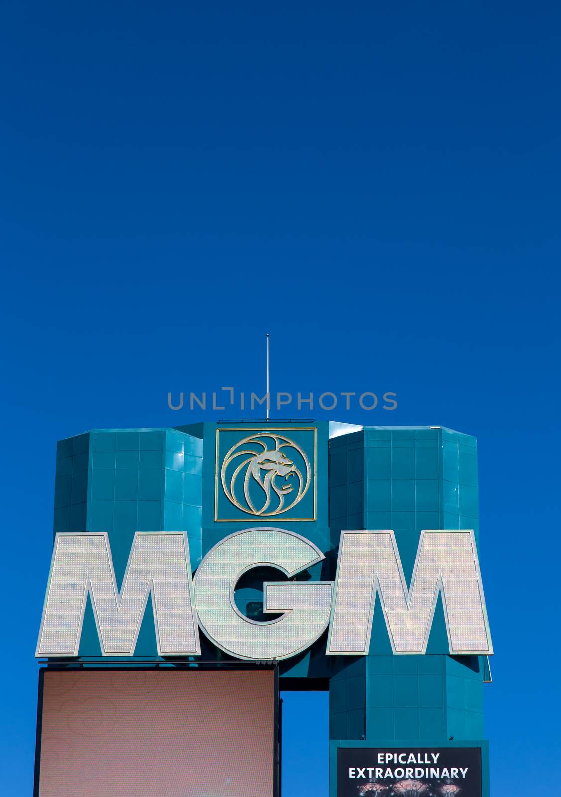 LAS VEGAS, NV/USA - FEBRUARY 15, 2016:MGM Grand Las Vegas Hotel and Casino. The MGM Grand Las Vegas is a hotel casino located on the Las Vegas Strip.