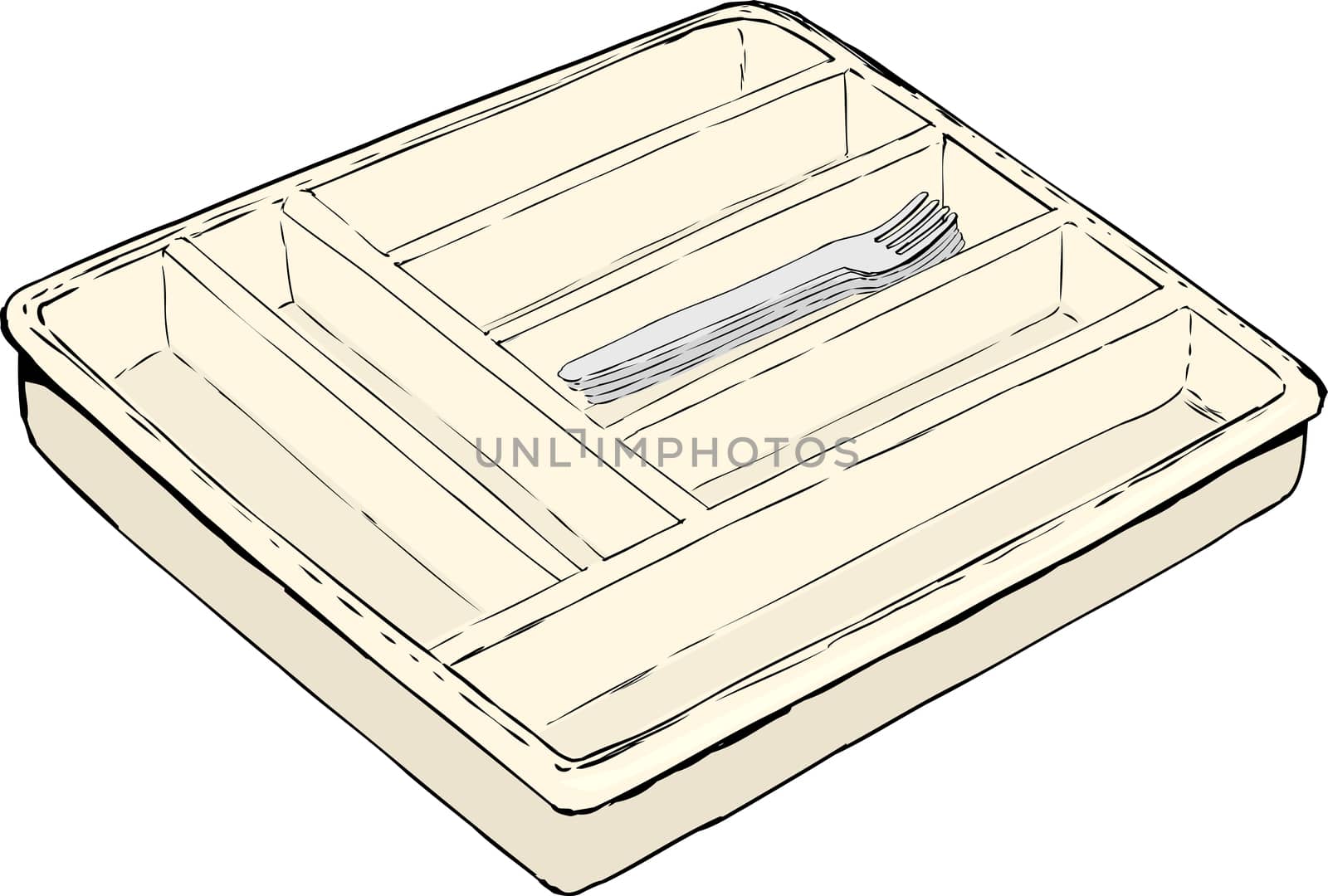 Single tray holding forks by TheBlackRhino
