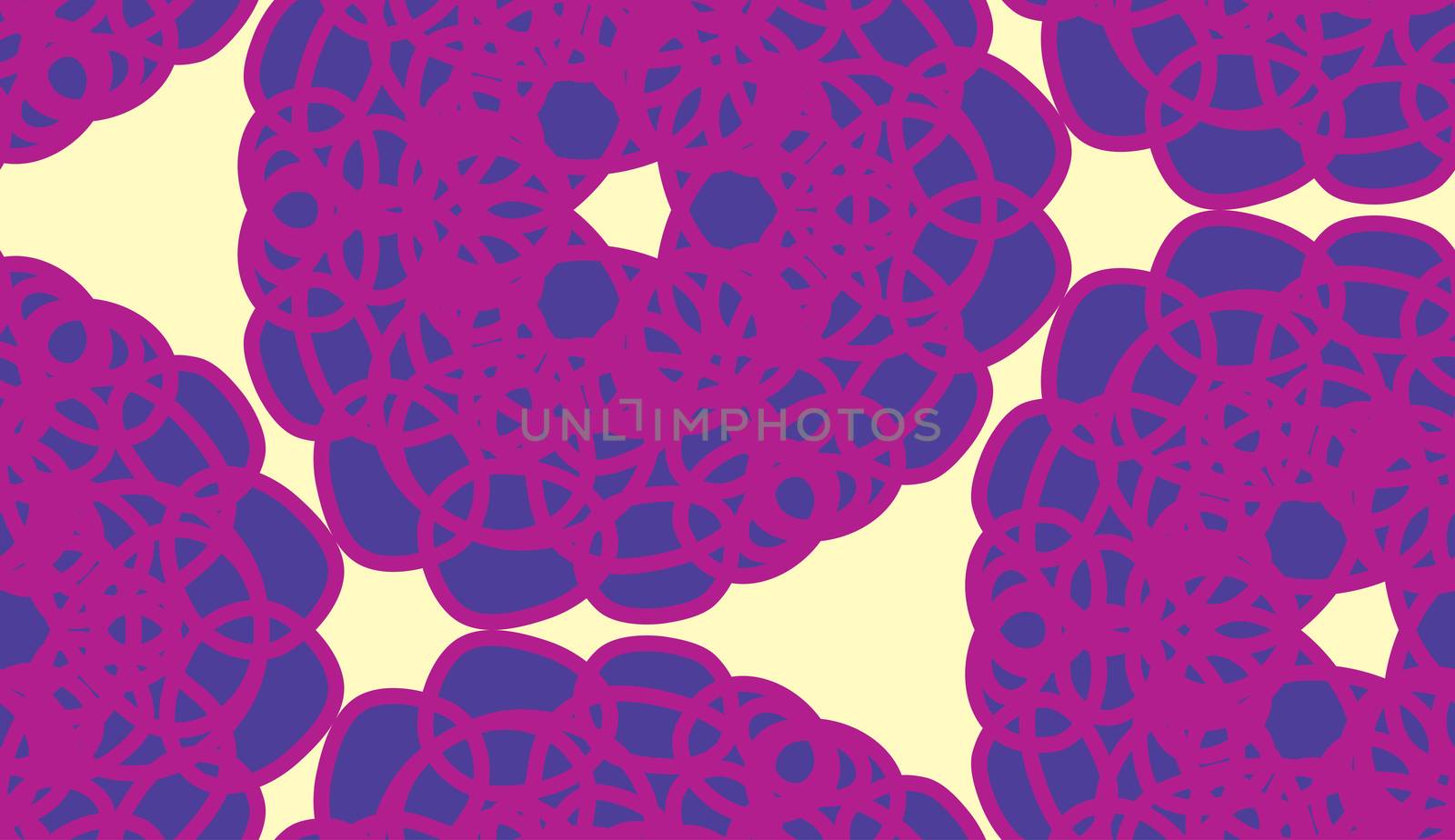 Purple and pink circle shapes in form of flowers as seamless background pattern