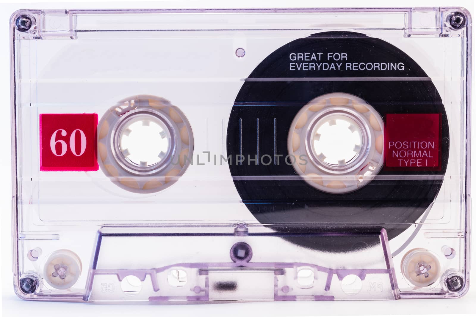 Retro audio cassette isolated on white background. by alanstix64