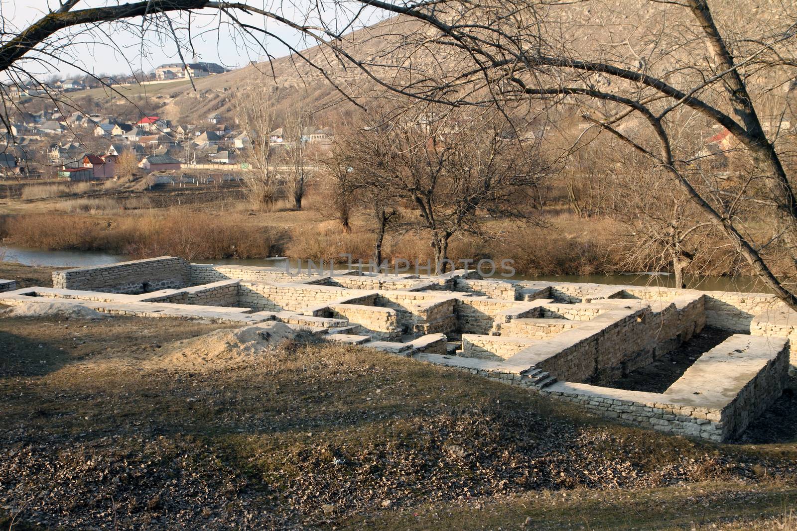 Ruins of Golden Horde bath, old Orhei, Moldova.