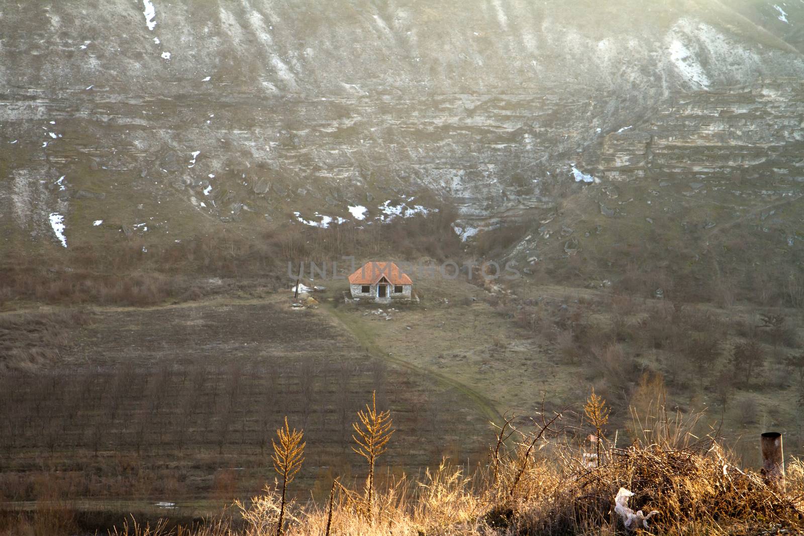 Standing alone in the house in the valley Old Orhei