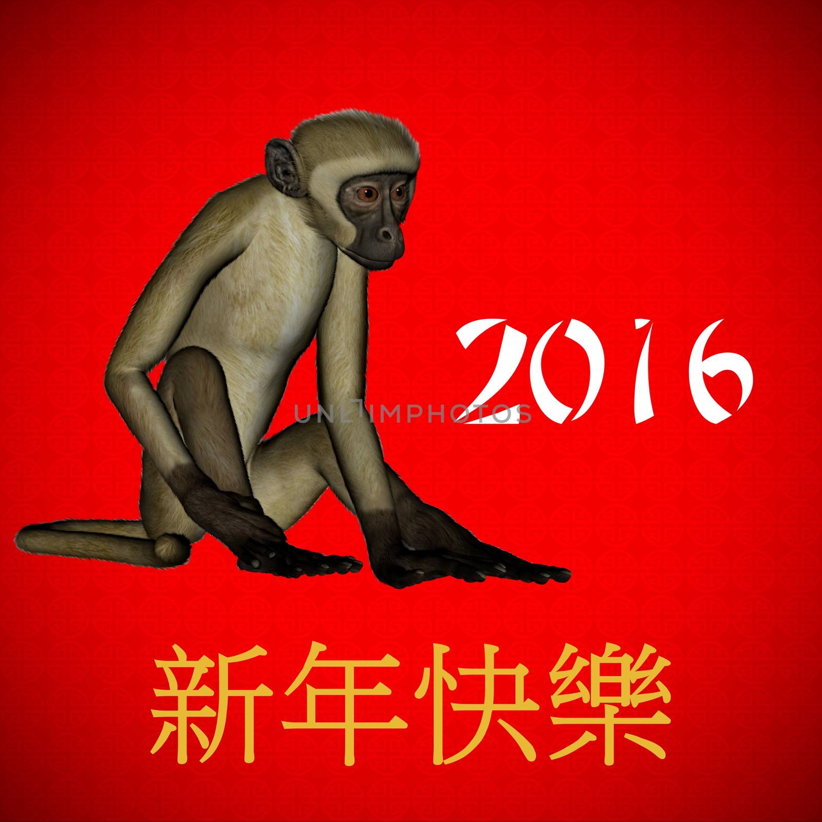 Happy New Chinese monkey Year, 2016 by Elenaphotos21