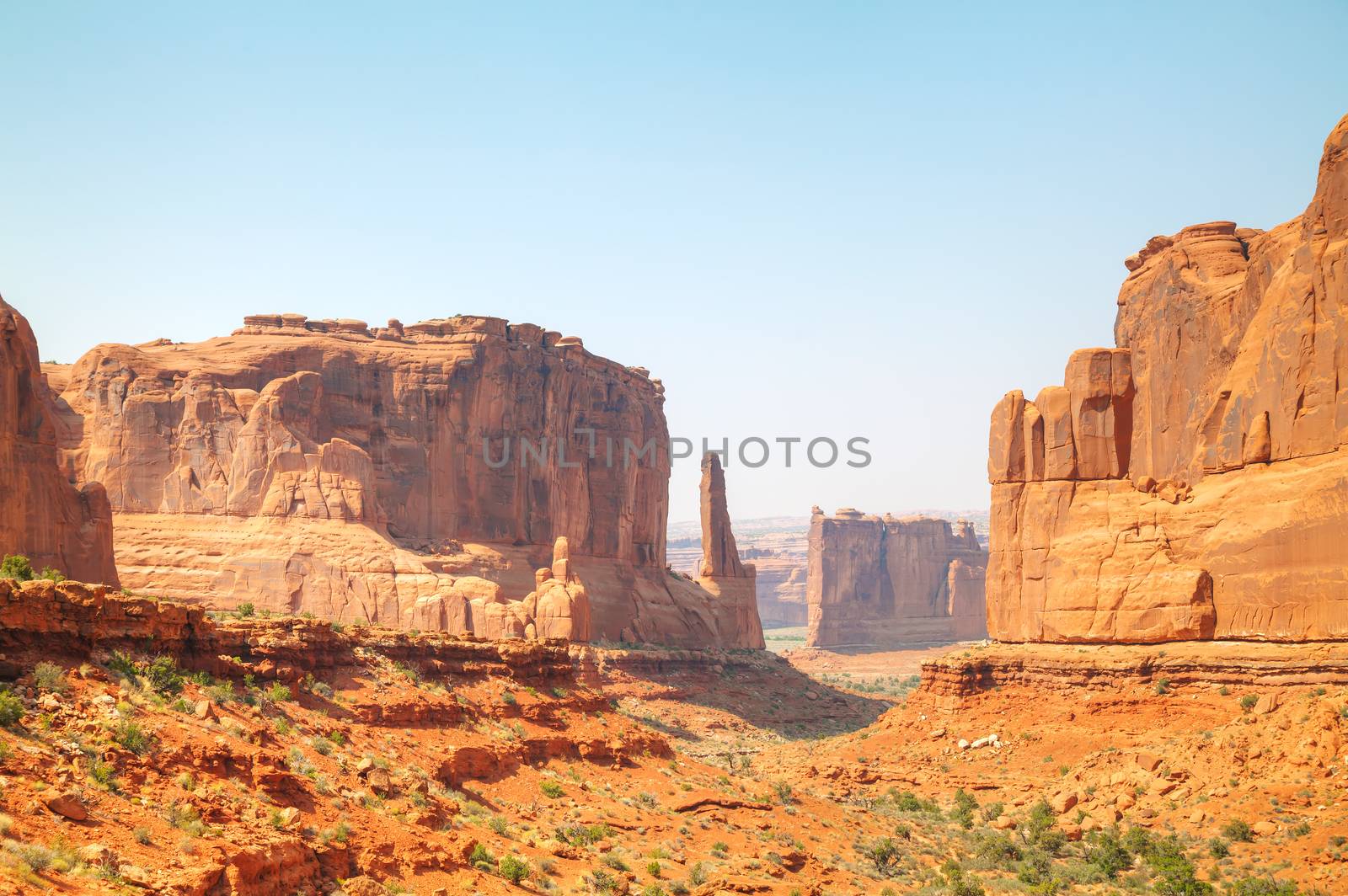 Park Avenue overview at the Arches National park in Utah, USA