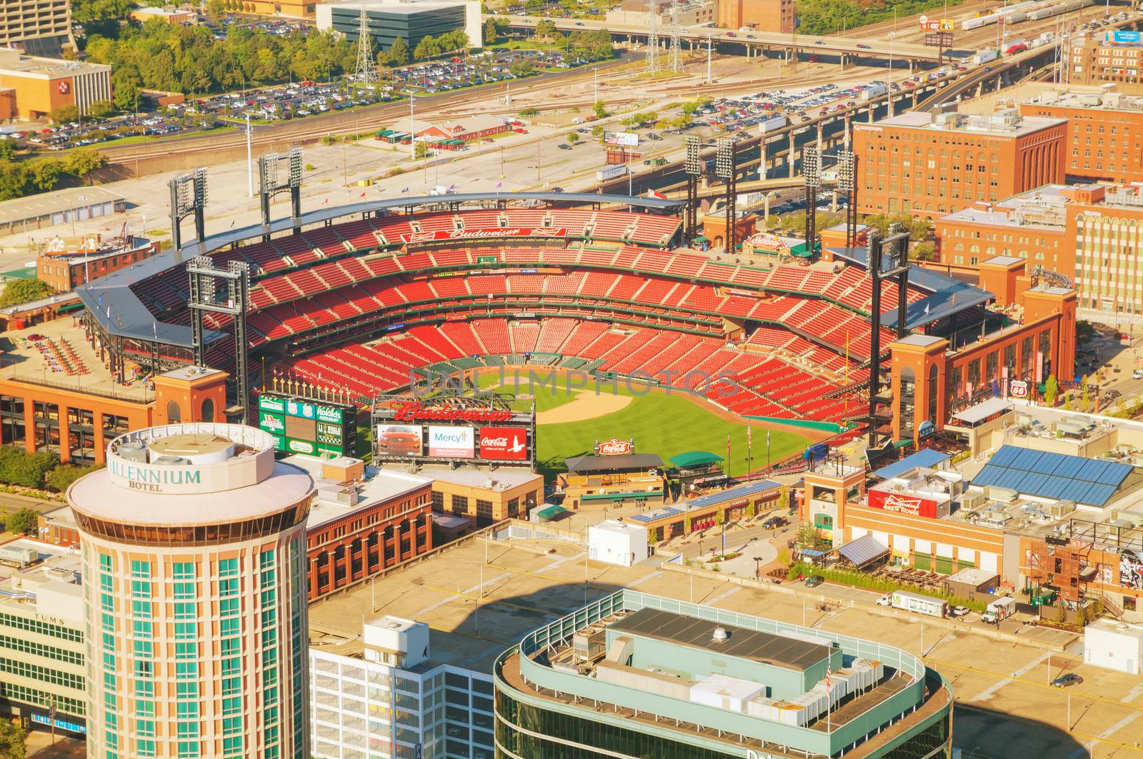 ST LOUIS, MO - AUGUST 26: Busch baseball stadium on August 26, 2015 in St Louis, MO.