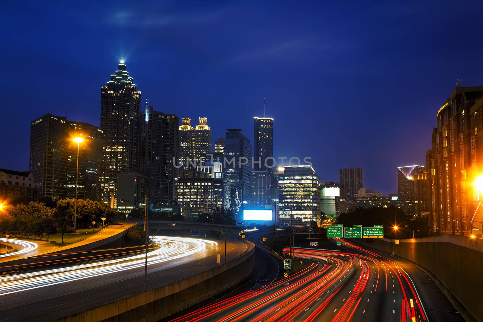 Downtown Atlanta, Georgia at the sunset time