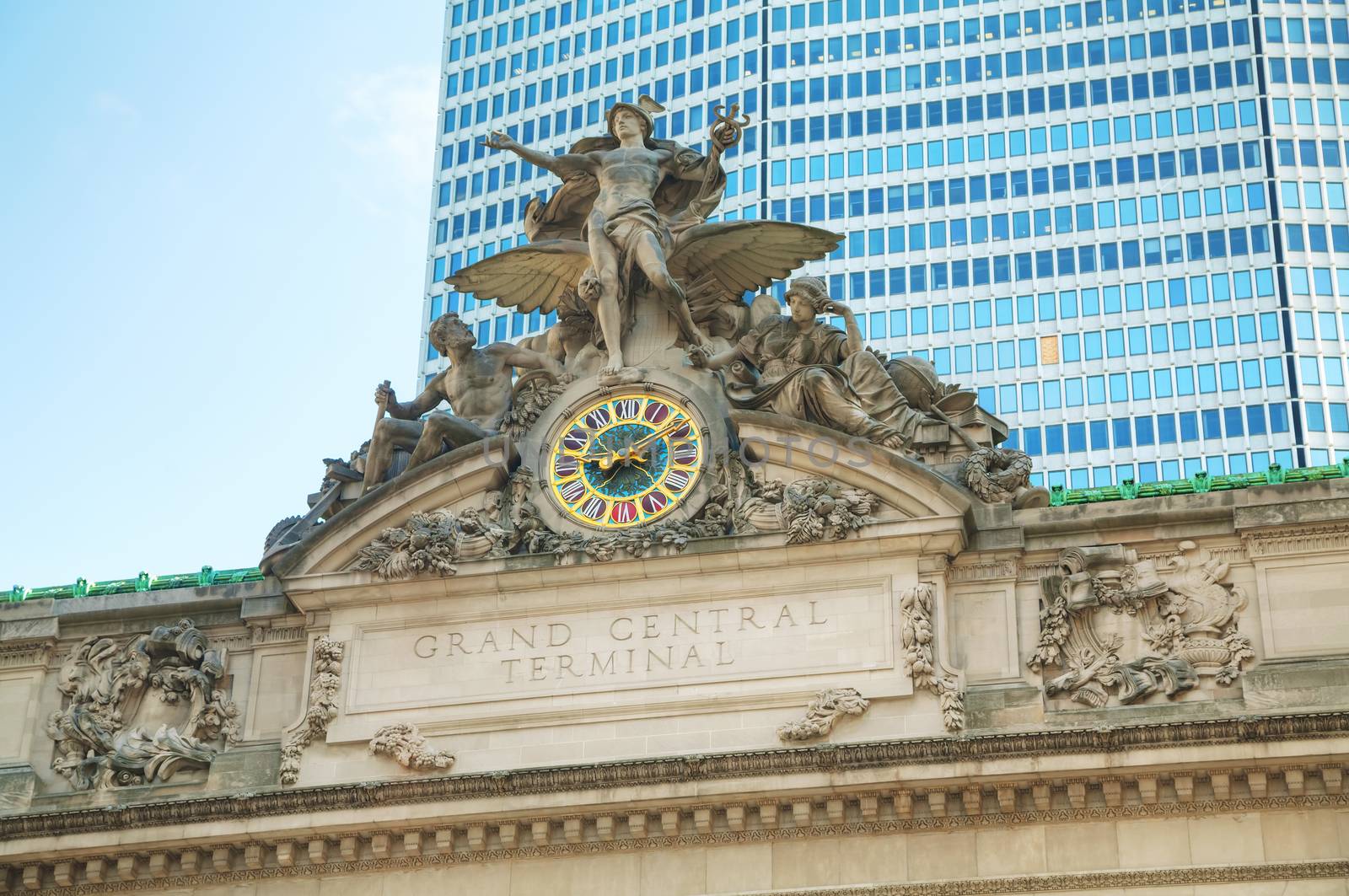Grand Central Terminal old entrance close up in New York