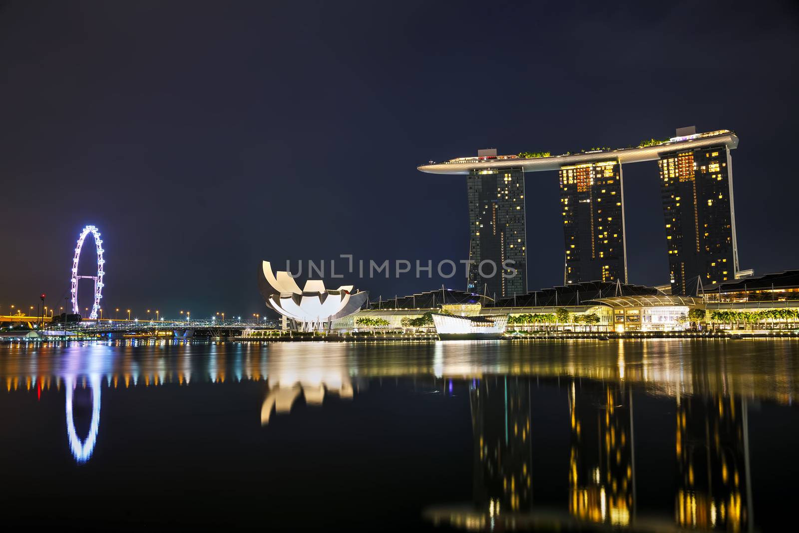 Overview of the marina bay with Marina Bay Sands in Singapore by AndreyKr