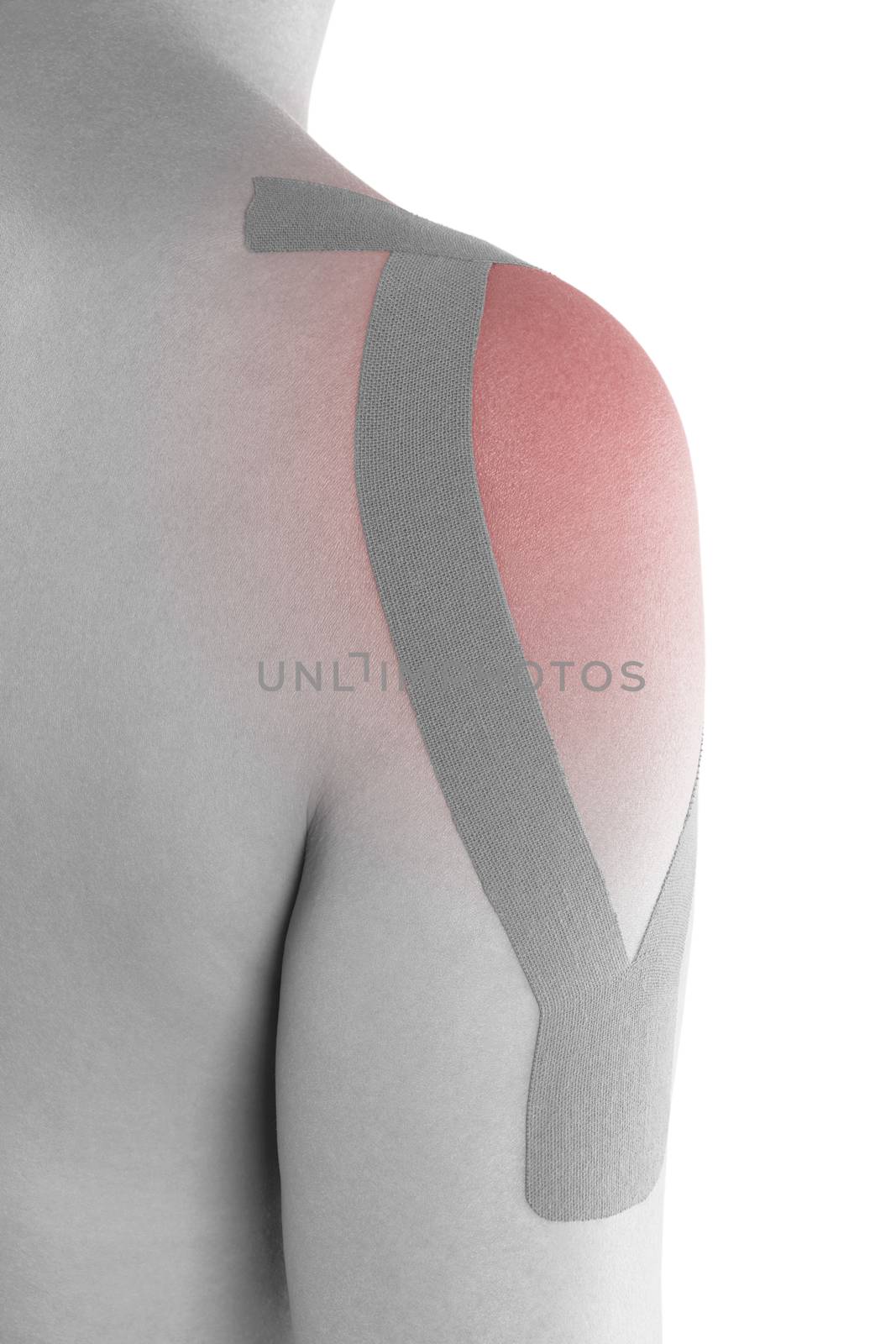 Kinesio tape on female shoulder by eskymaks
