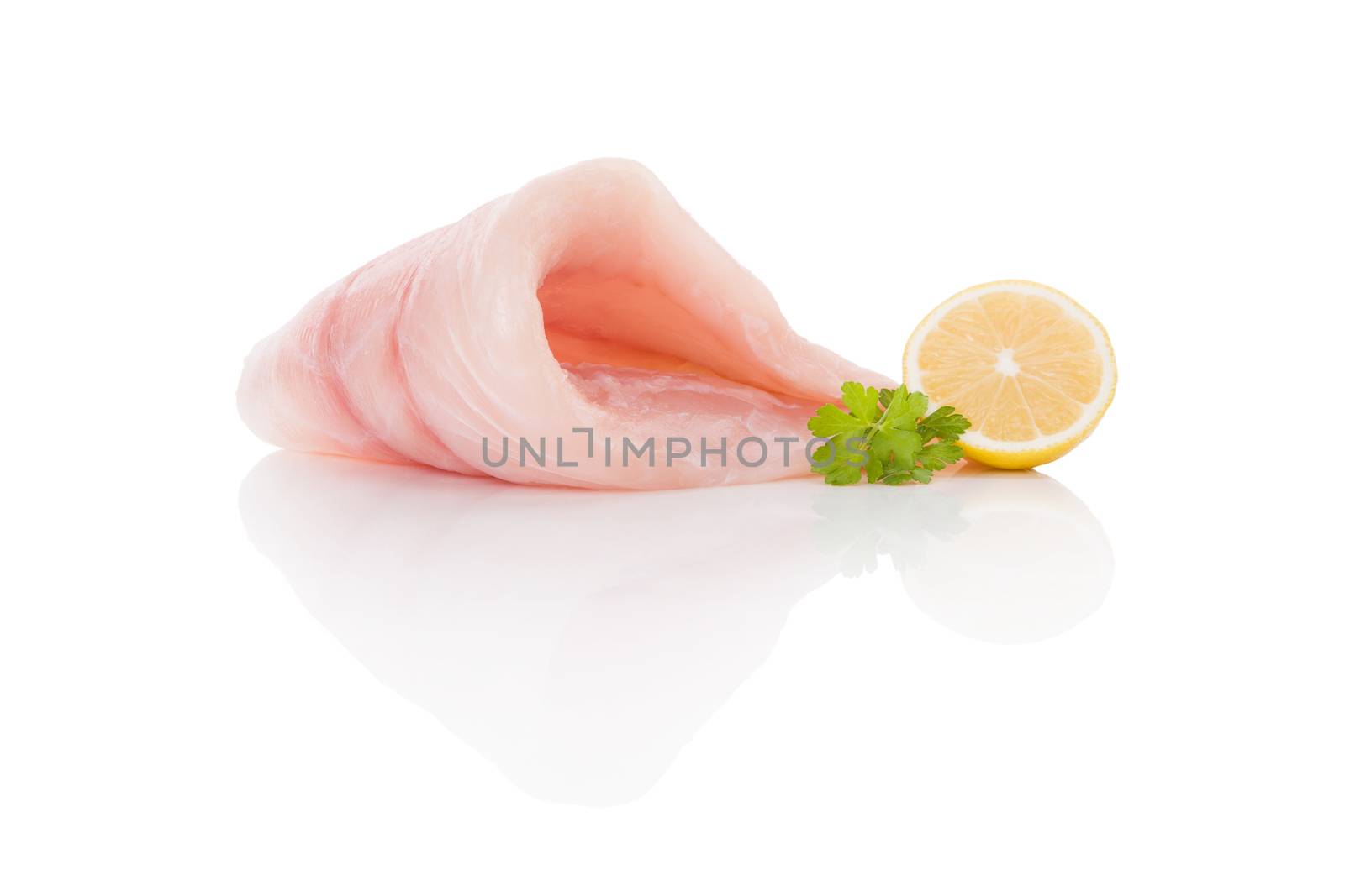 Fresh raw fish fillet isolated. by eskymaks