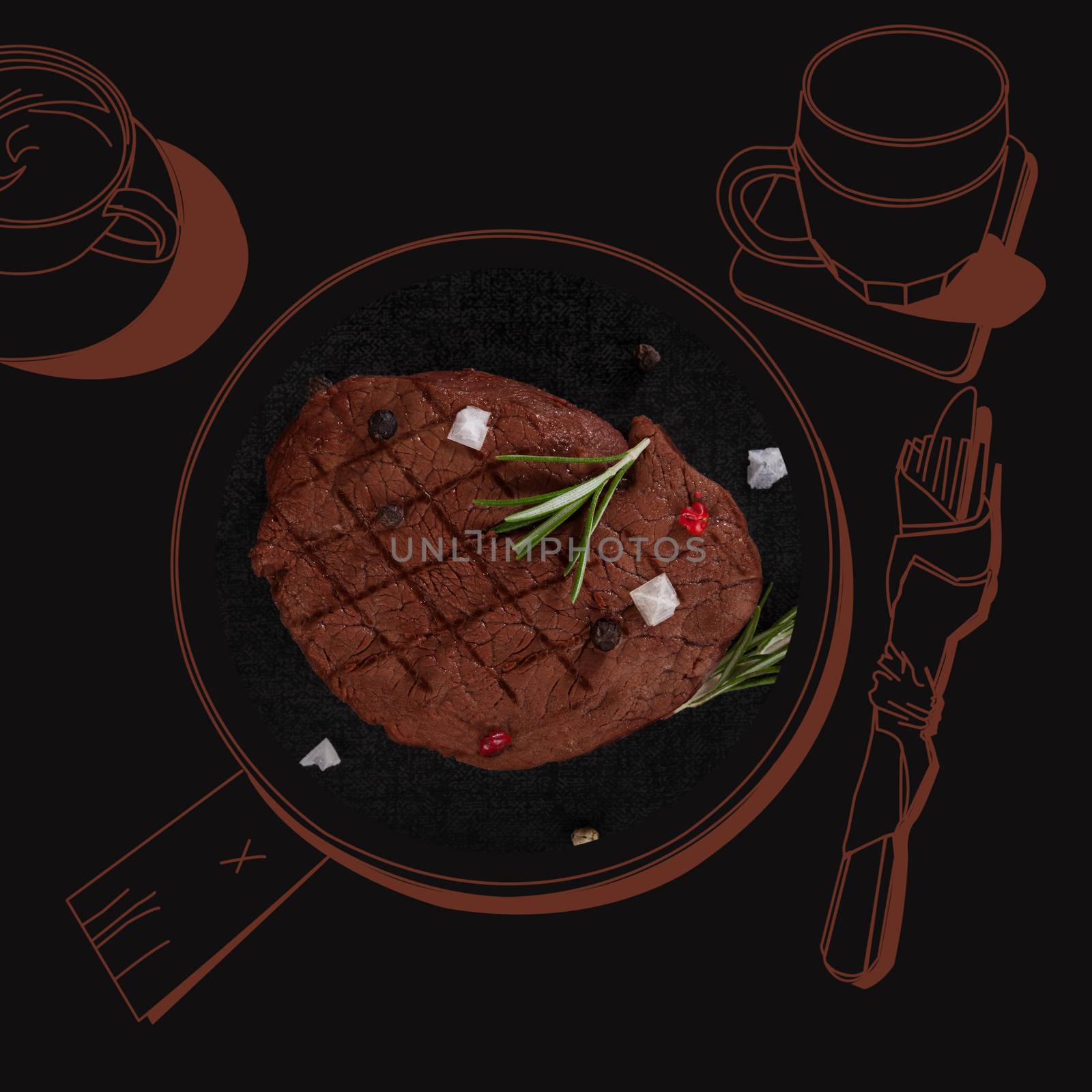 Fine dining, exquisite luxurious gastronomy background. Delicious steak. 