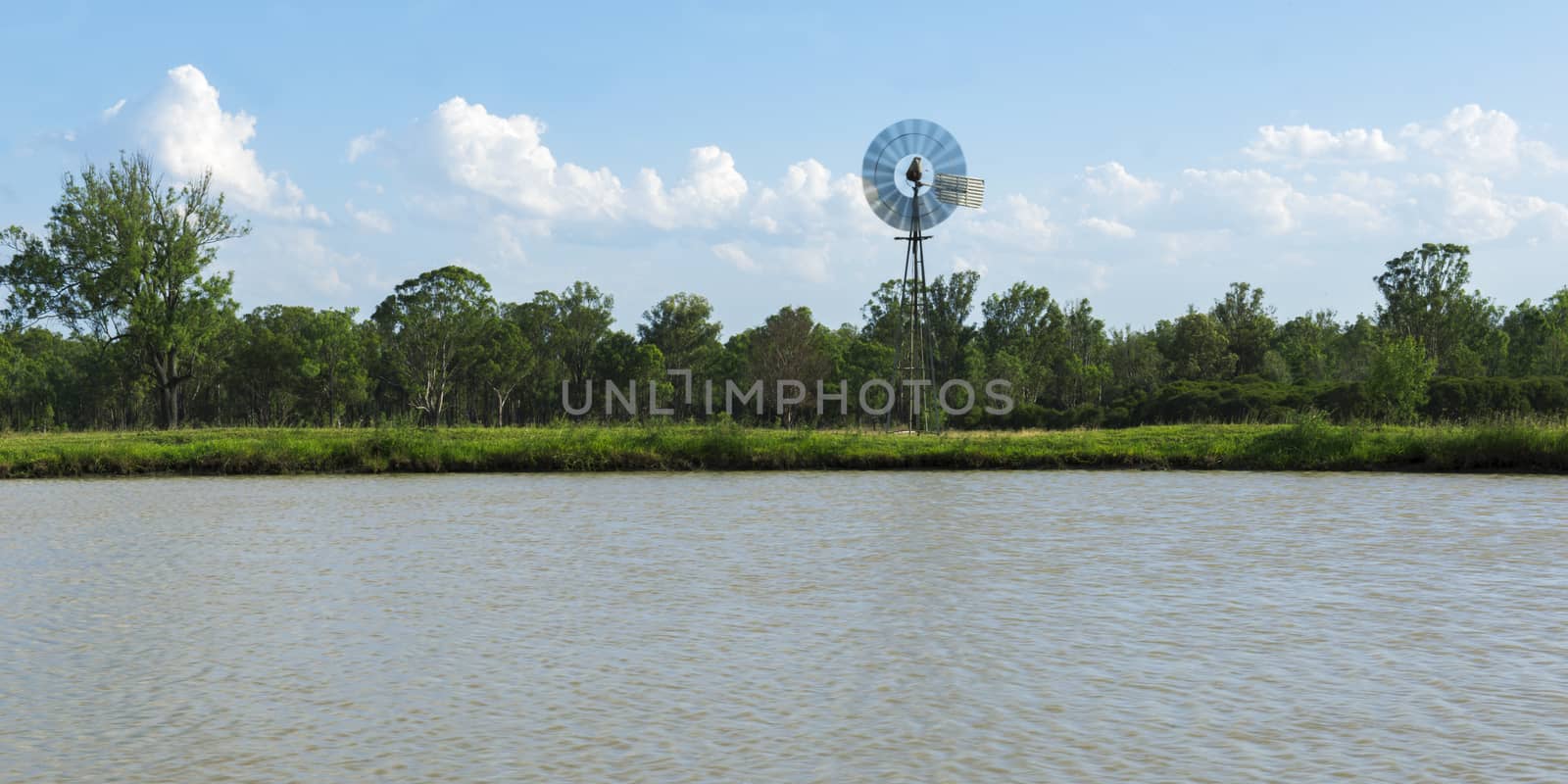 Windmill in the countryside of Queensland, Australia.