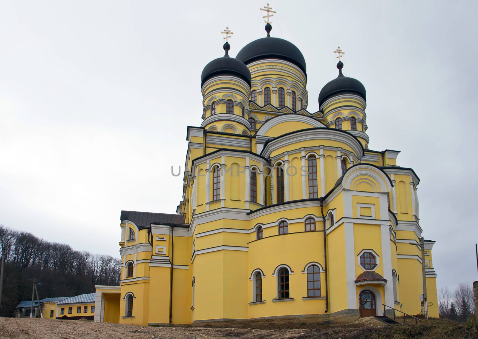 Beautiful building Orthodox monastery Hincu,Moldova.
