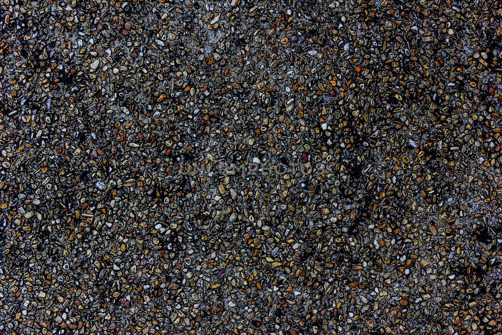 Beautiful surface.The road surface is made of small stones.
