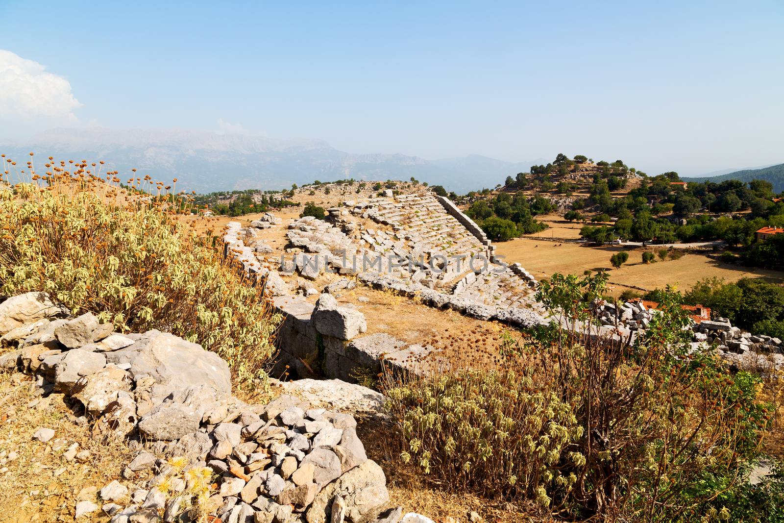     the    hill in asia turkey selge old architecture ruins and nature 