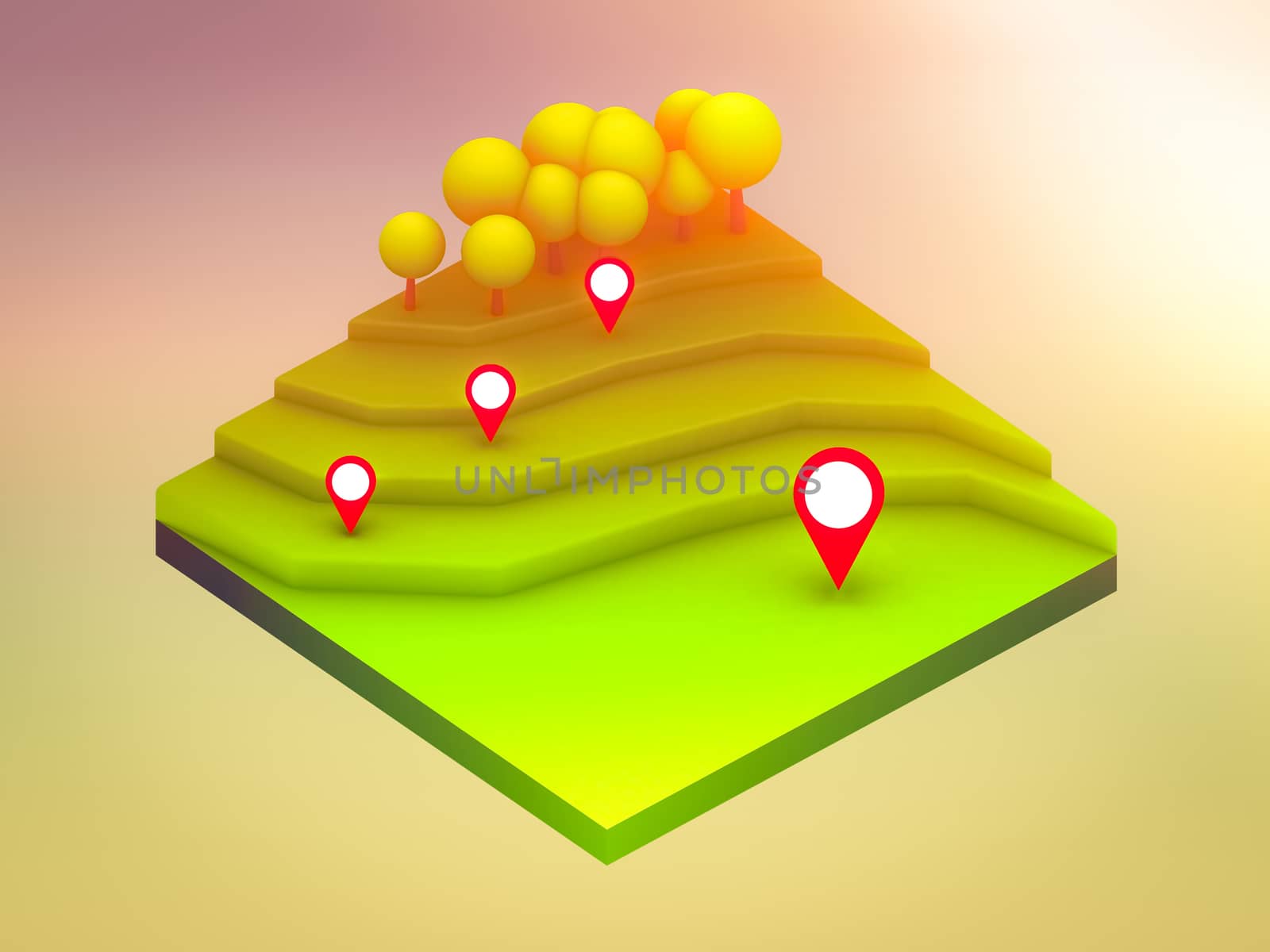 landscape concept isometric infographic,showing data analytics by teerawit