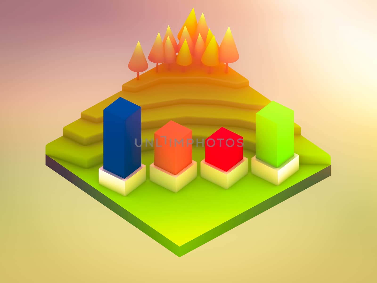 landscape concept isometric infographic,showing data analytics, isometric infographic background