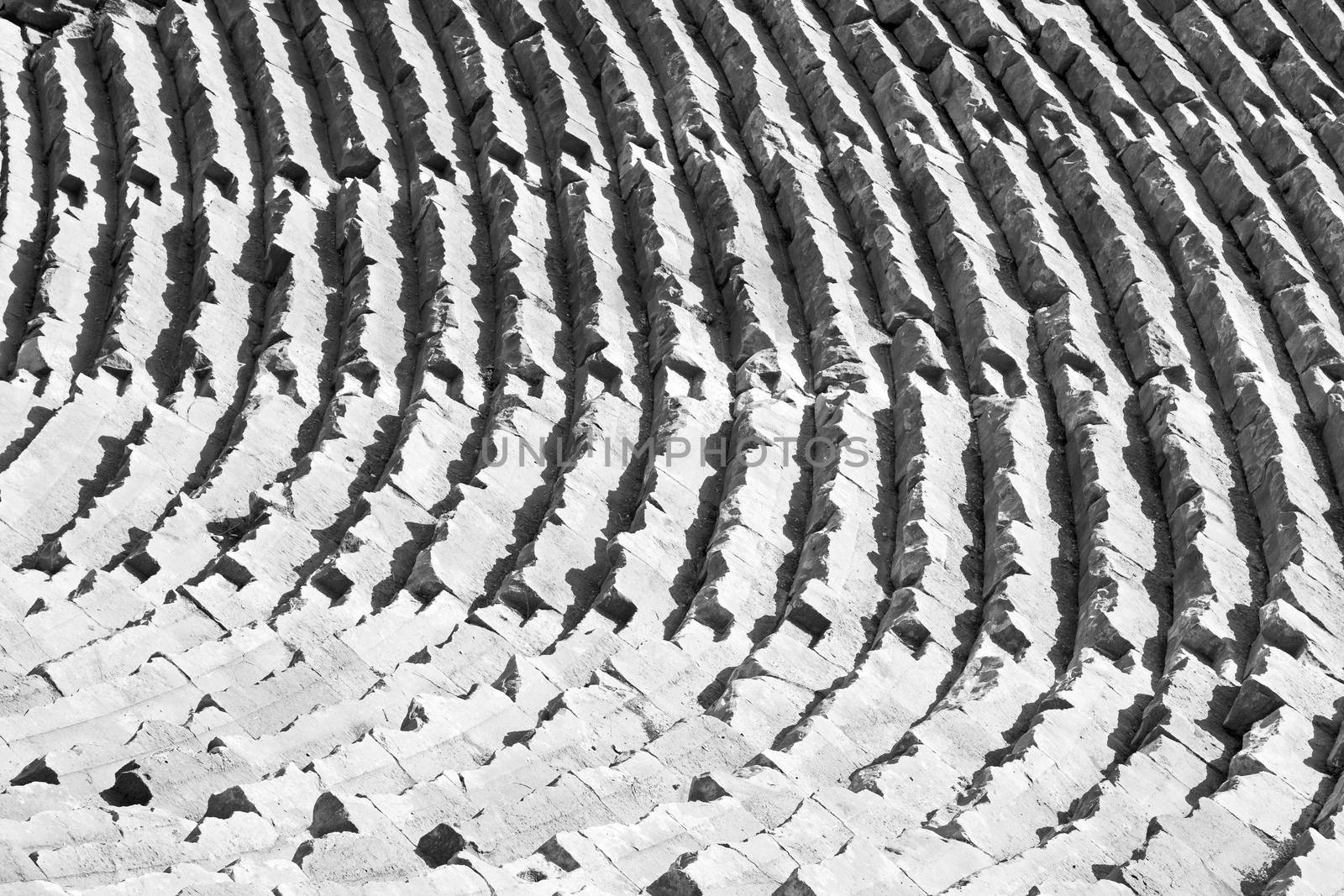 in   turkey    europe    aspendos the old theatre abstract texture    of step and gray