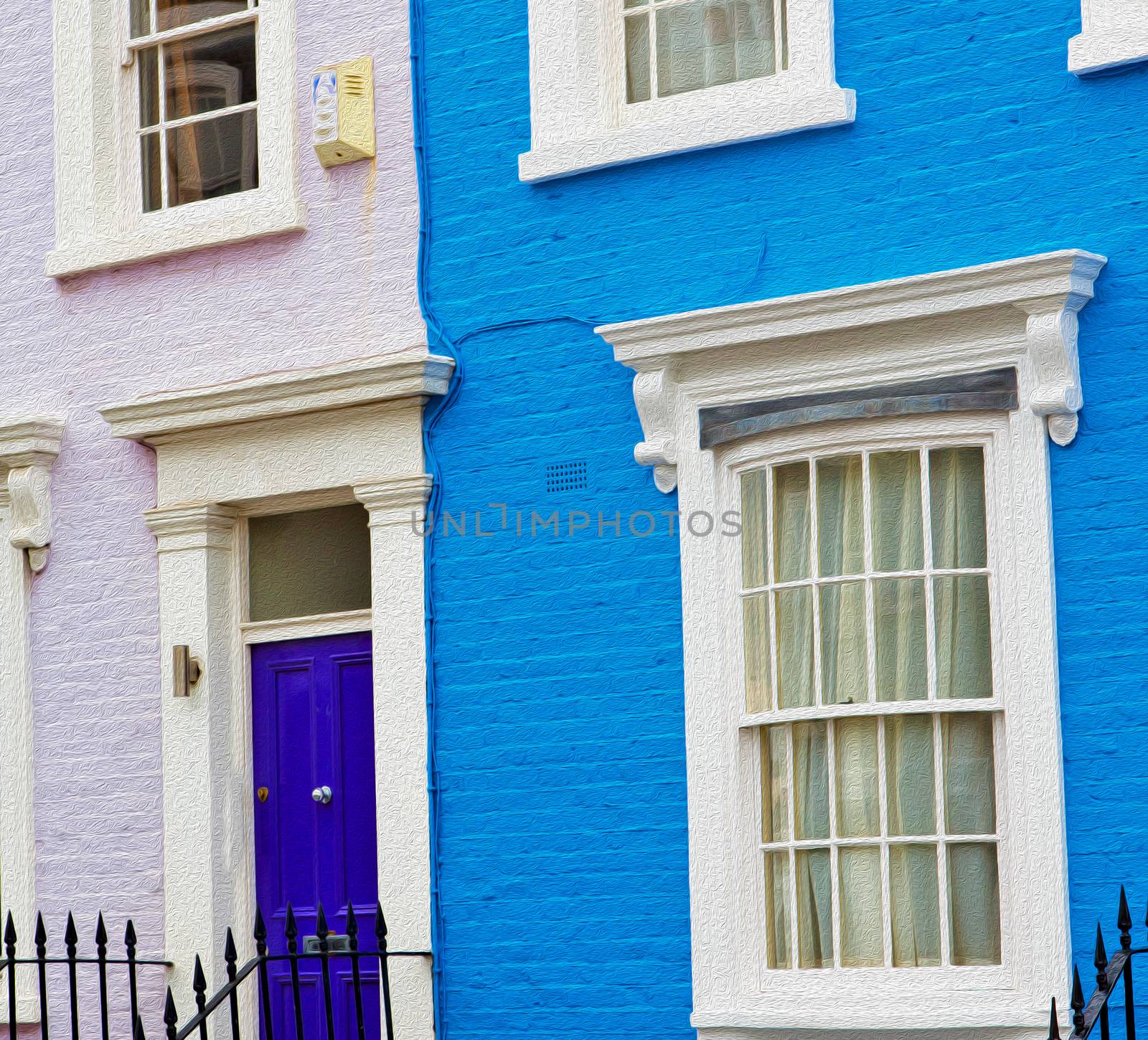 notting hill in london england old suburban and antique    wall door 