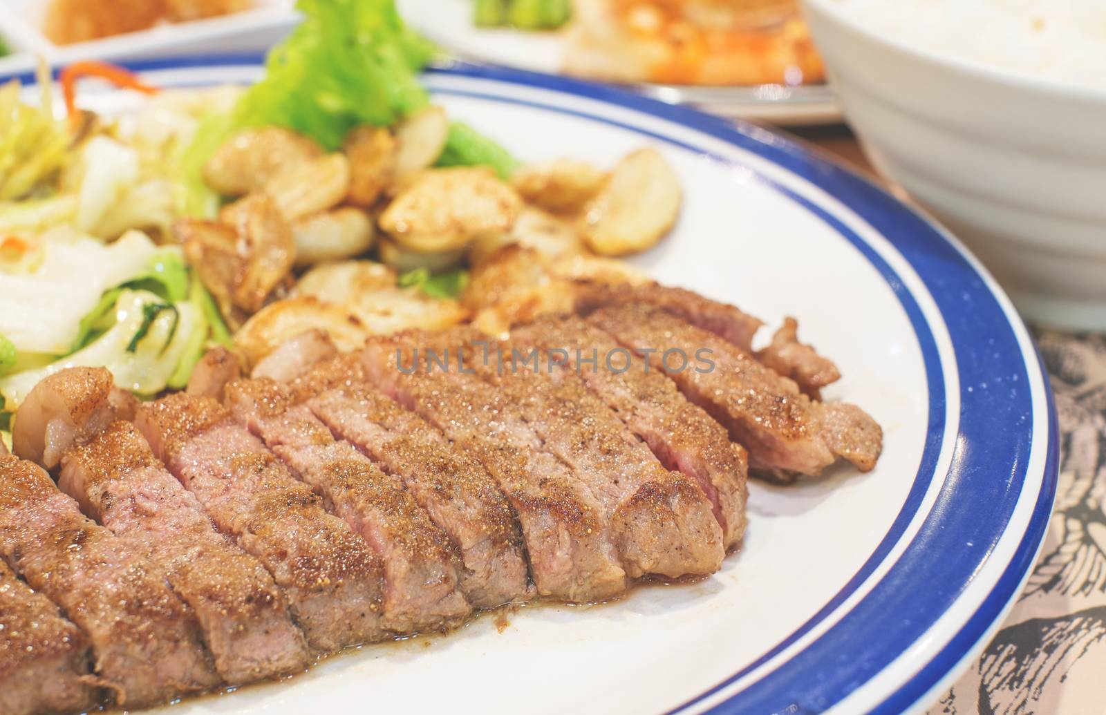 closeup kobe steak