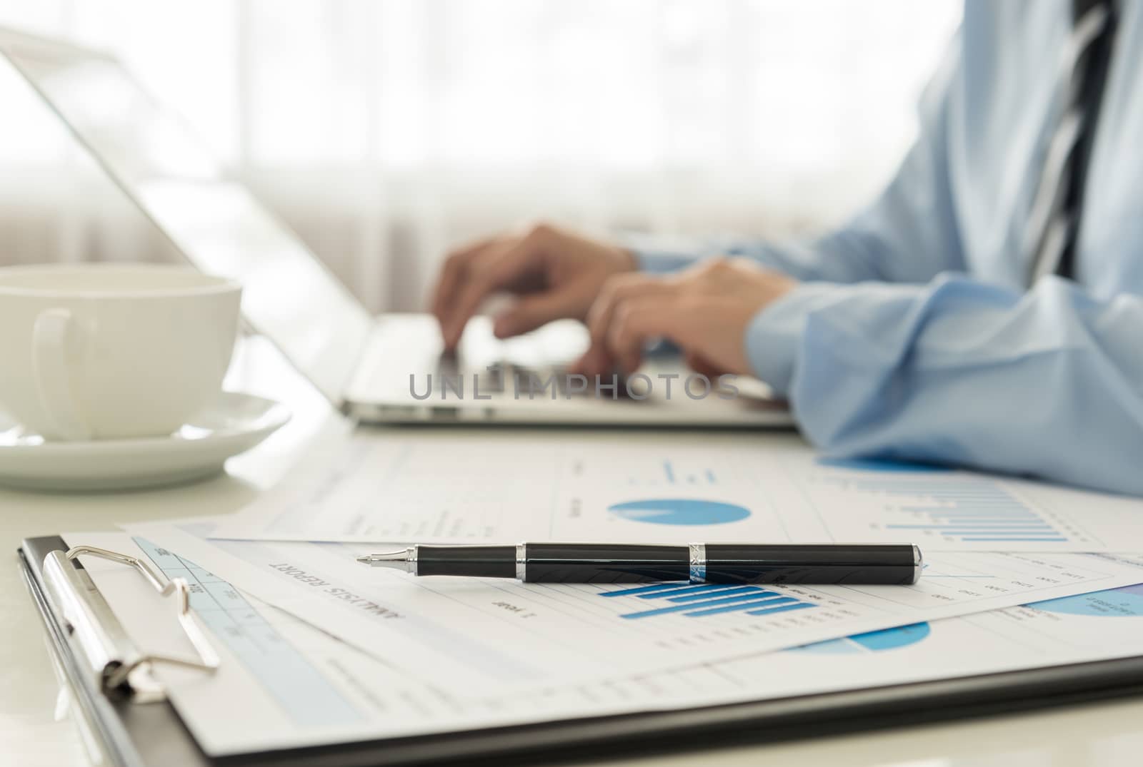 Pen on the desk of a businessman.