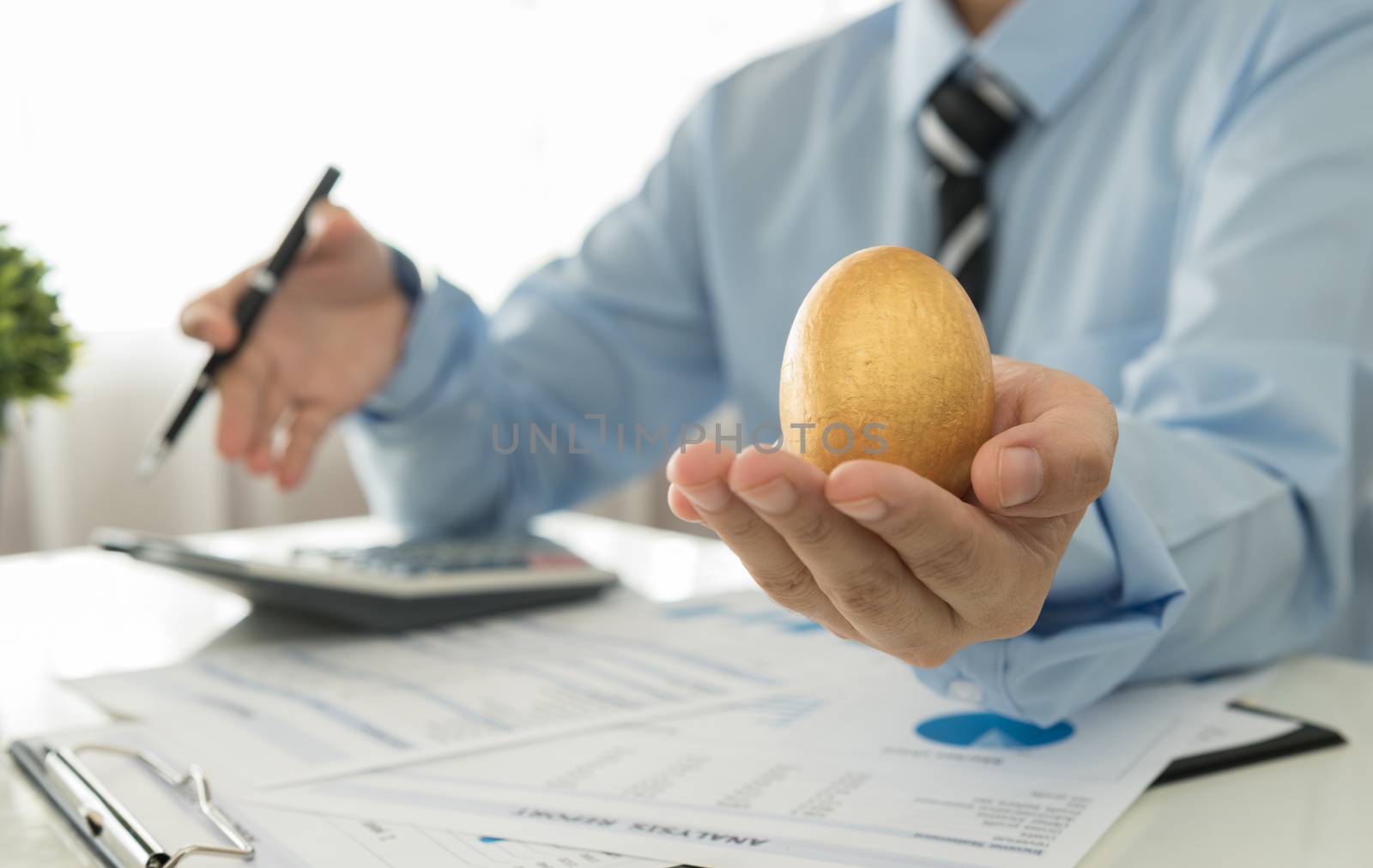 Fund Administrator delivered golden eggs to customers. finance concept