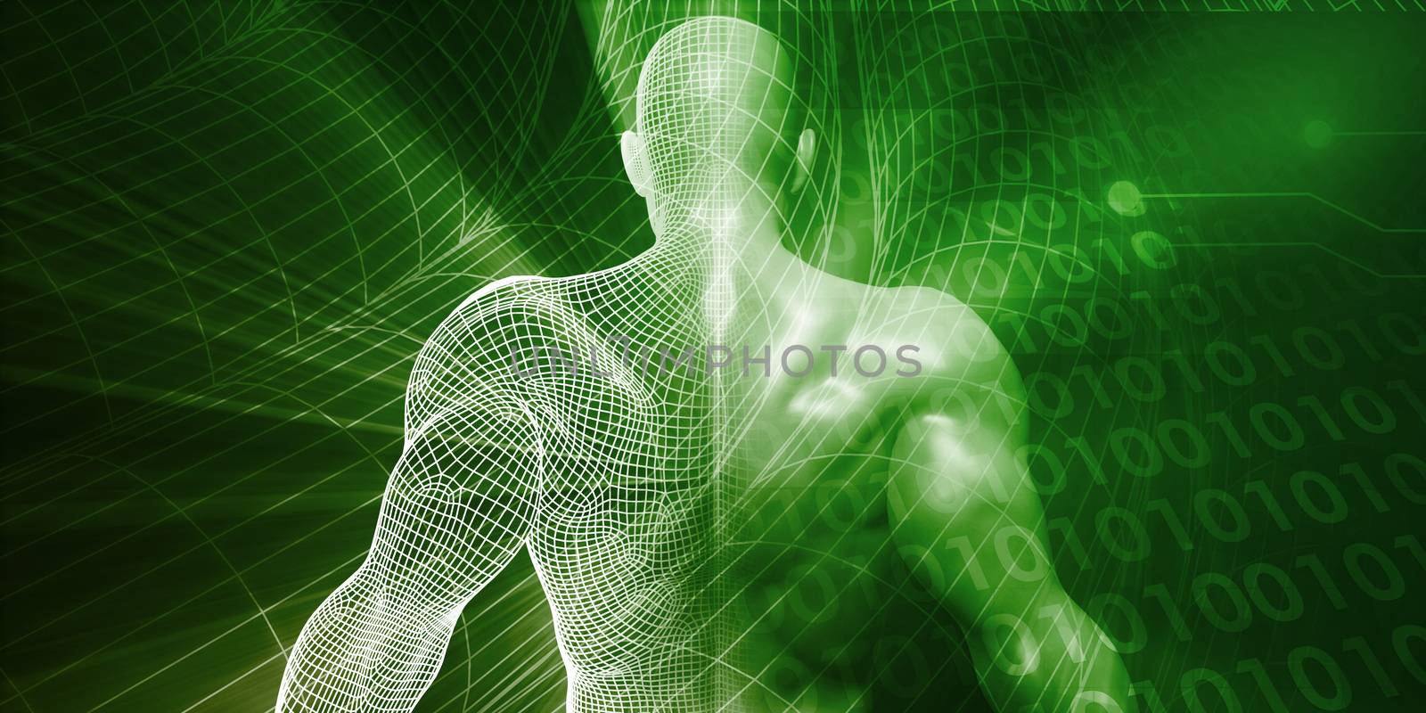 Digital Background with Businessman Accessing Technology Concept