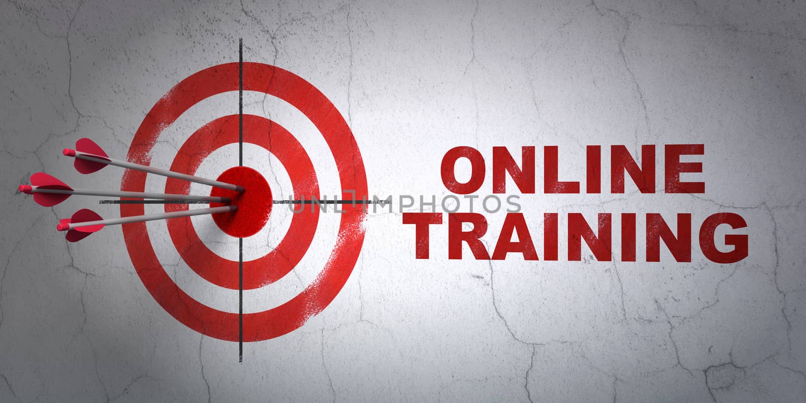 Studying concept: target and Online Training on wall background by maxkabakov