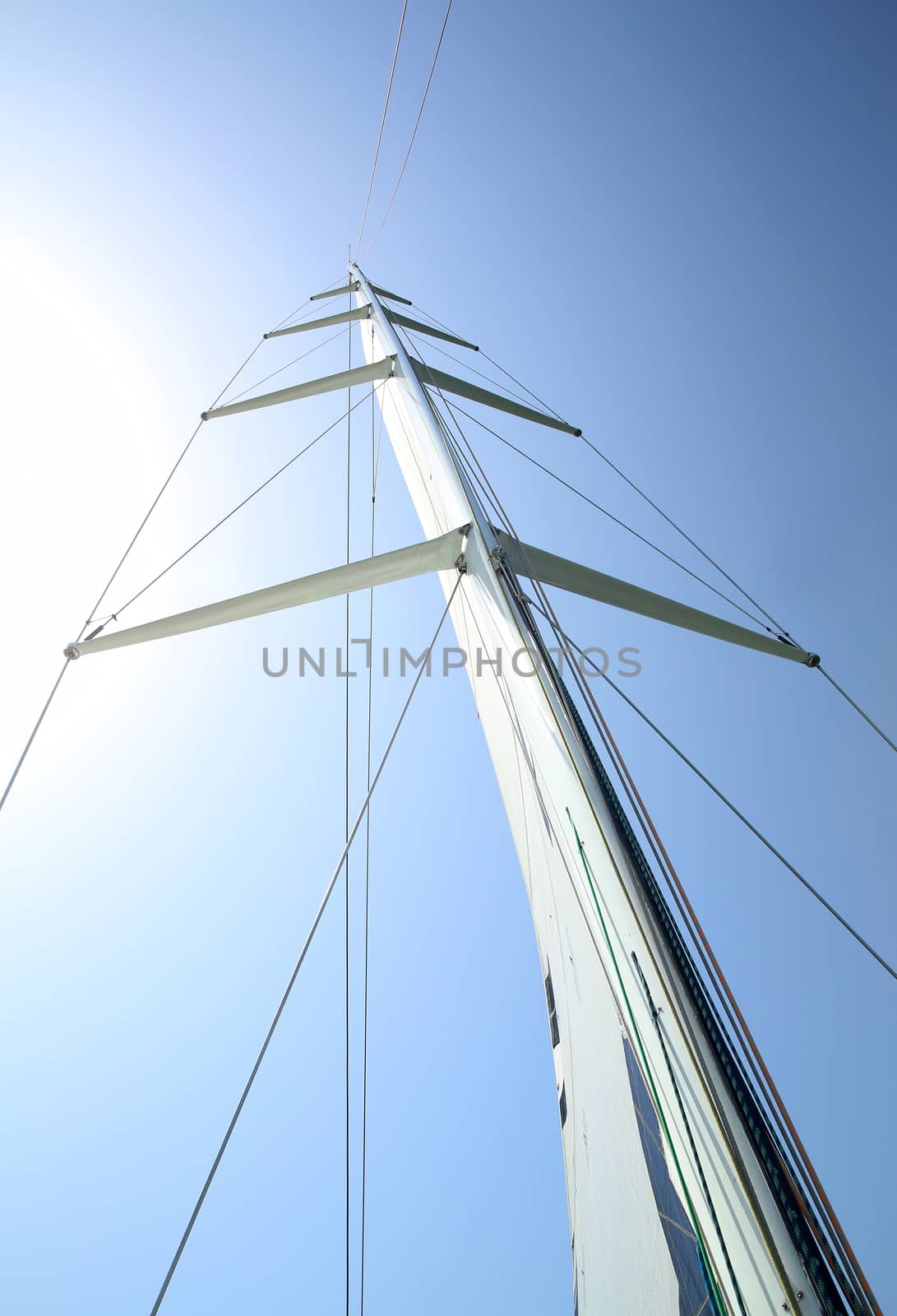 Mast of a sailboat against the sky by sergasx