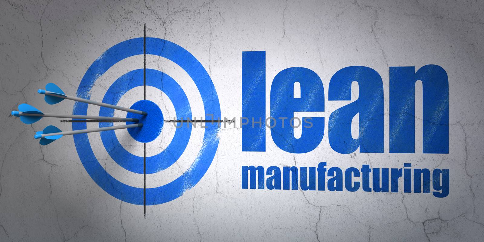 Industry concept: target and Lean Manufacturing on wall background by maxkabakov