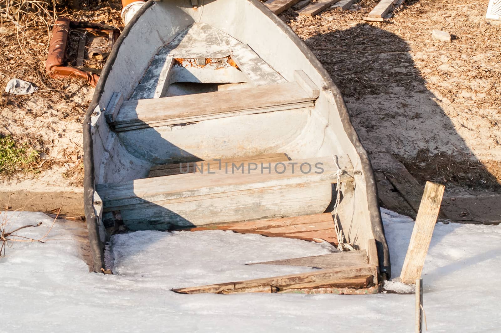 frozen river boat by antonius_