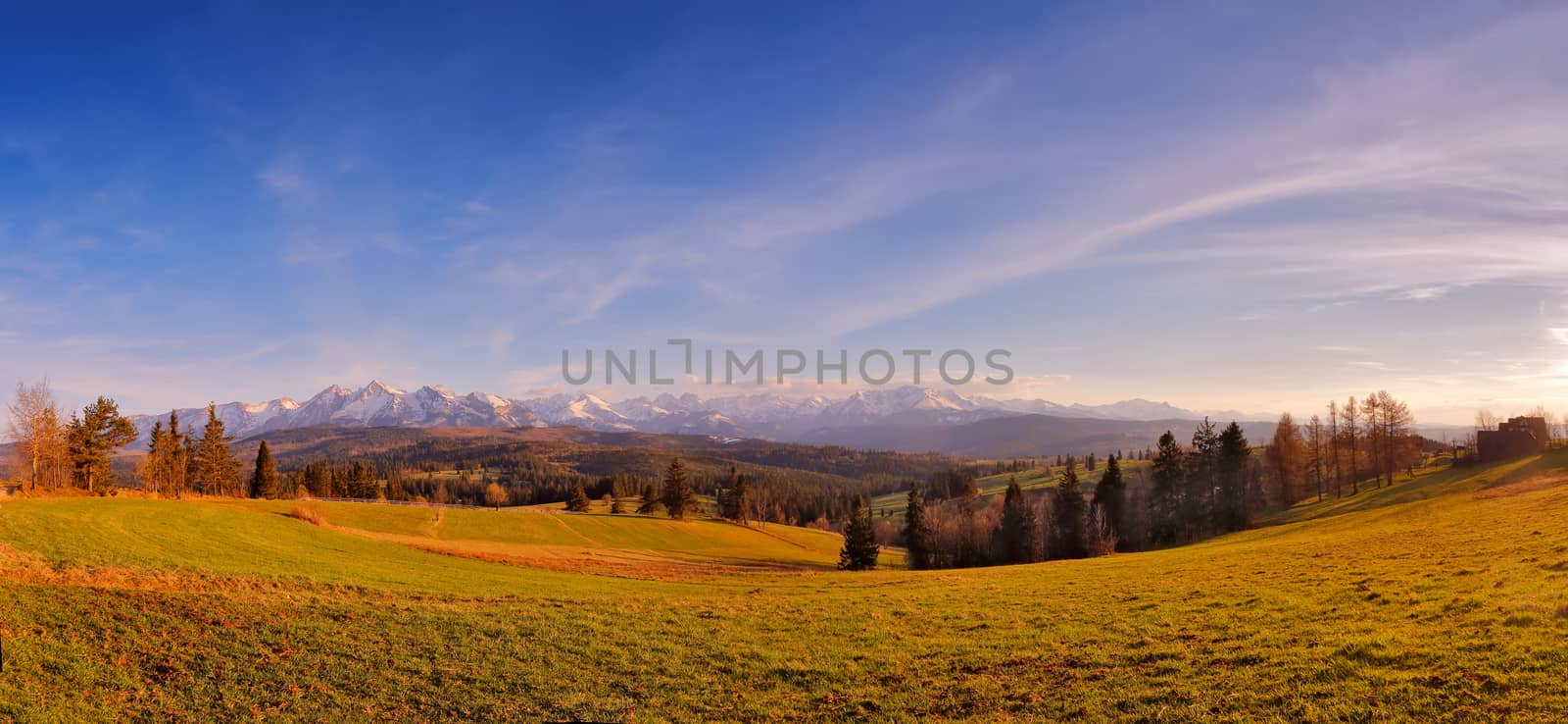 Panorama of snowy Tatra mountains in spring, south Poland by weise_maxim
