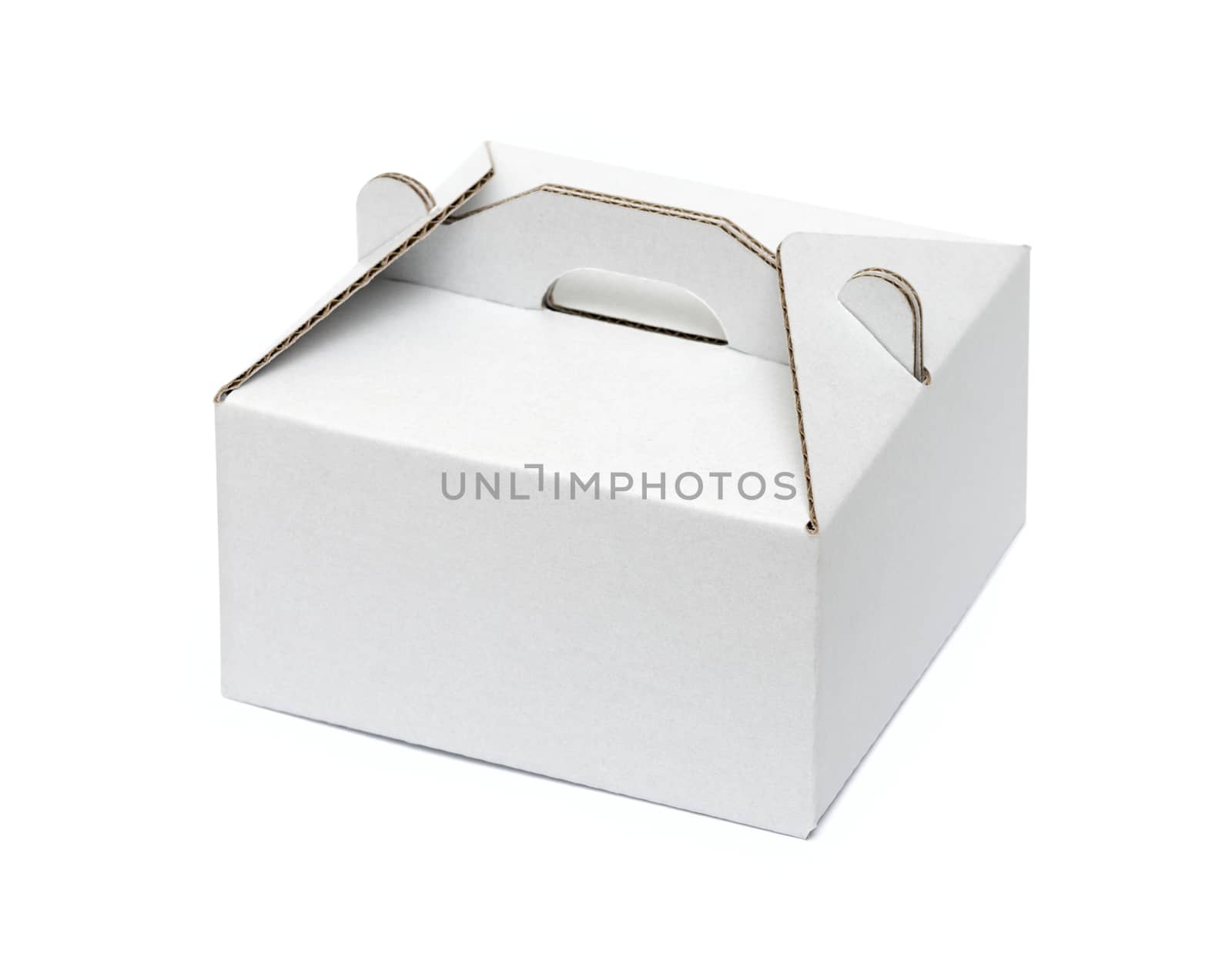 White cardboard box isolated on a White background